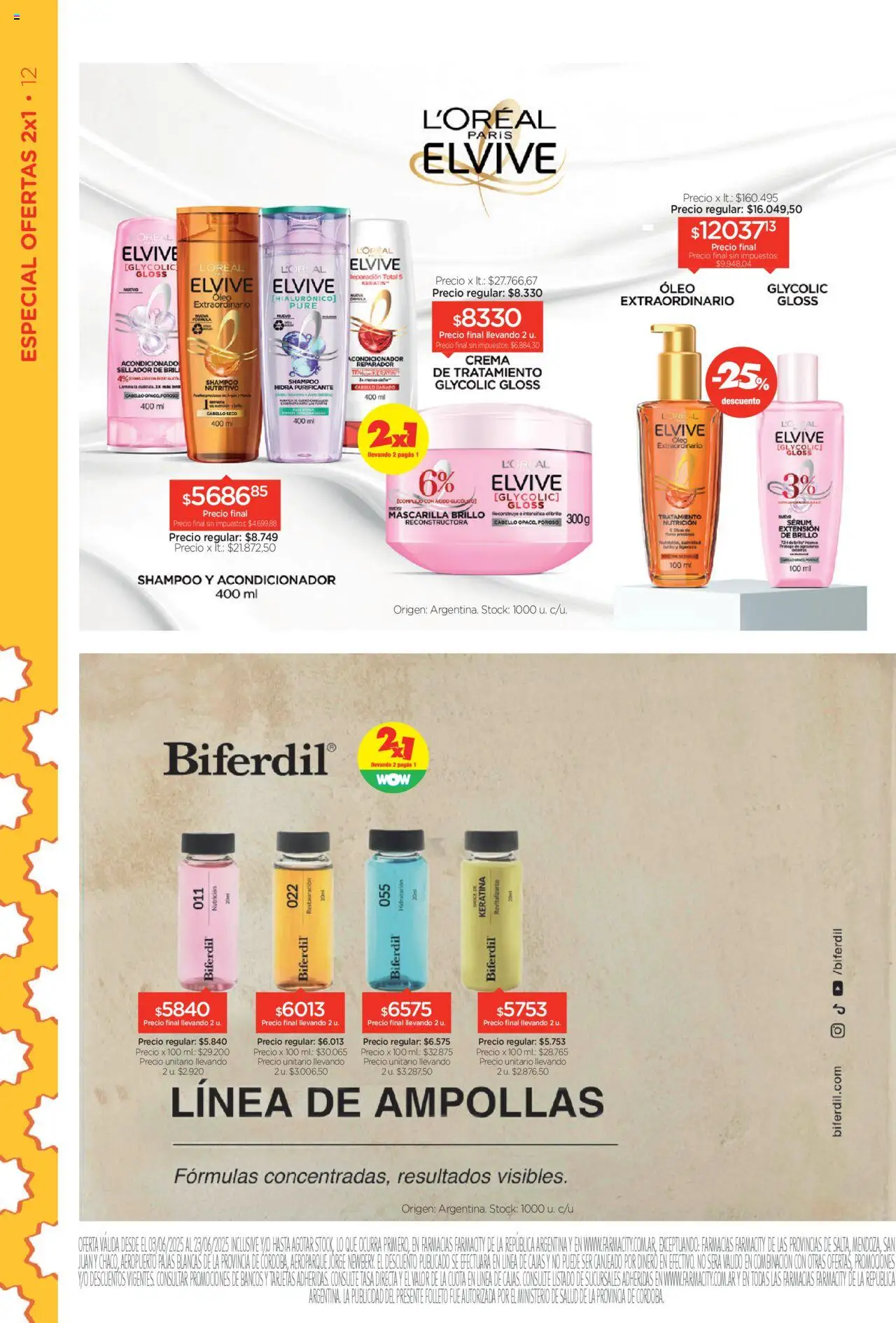 Farmacity catálogo │ válido desde el 03.06.2025 | Página: 12 | Productos: Mascarilla, Shampoo, Brillo, Crema