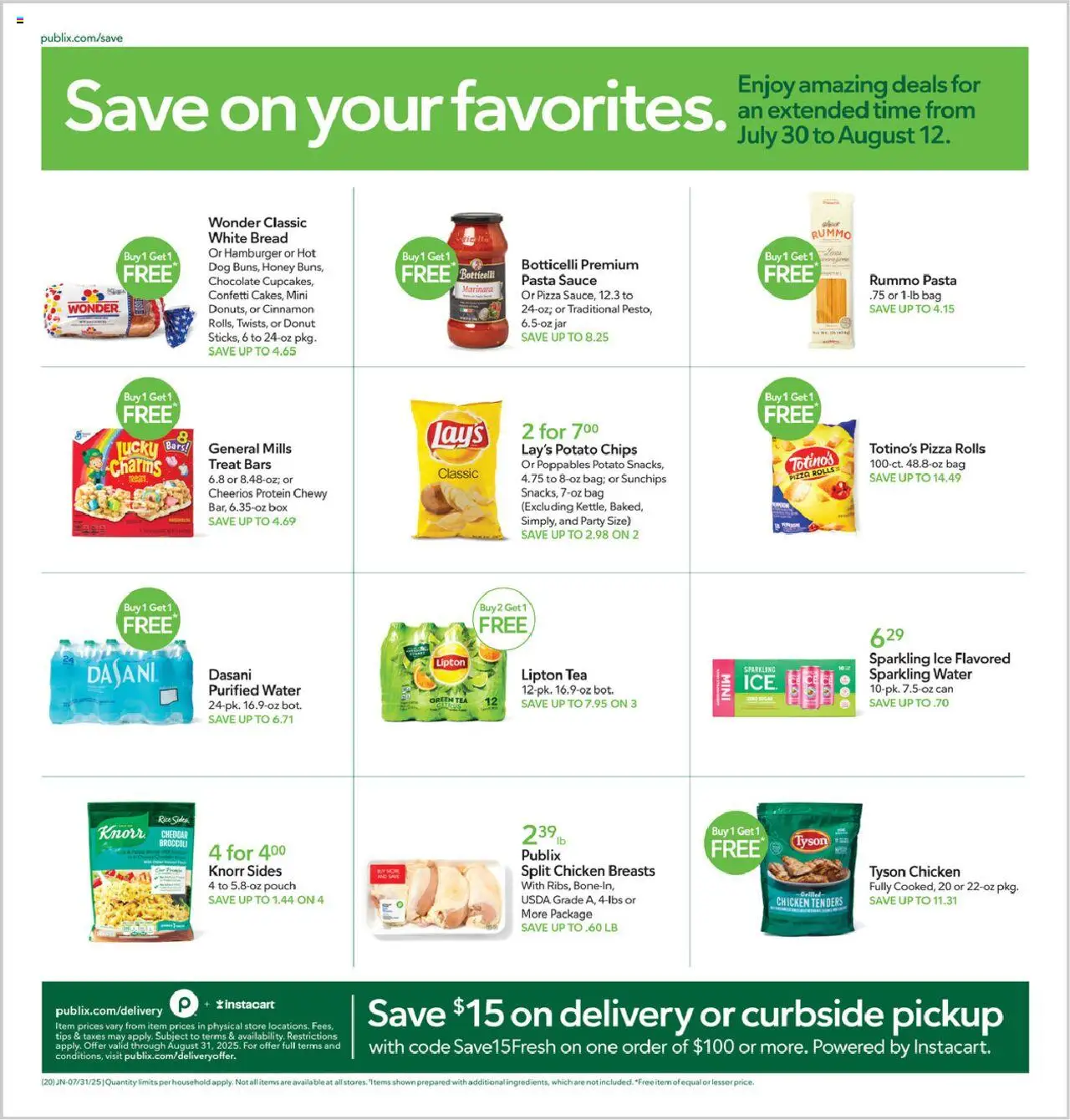 Publix Weekly Ad - valid from 06.08.2025 | Page: 17 | Products: Green Tea, Chocolate, Chips, Bag
