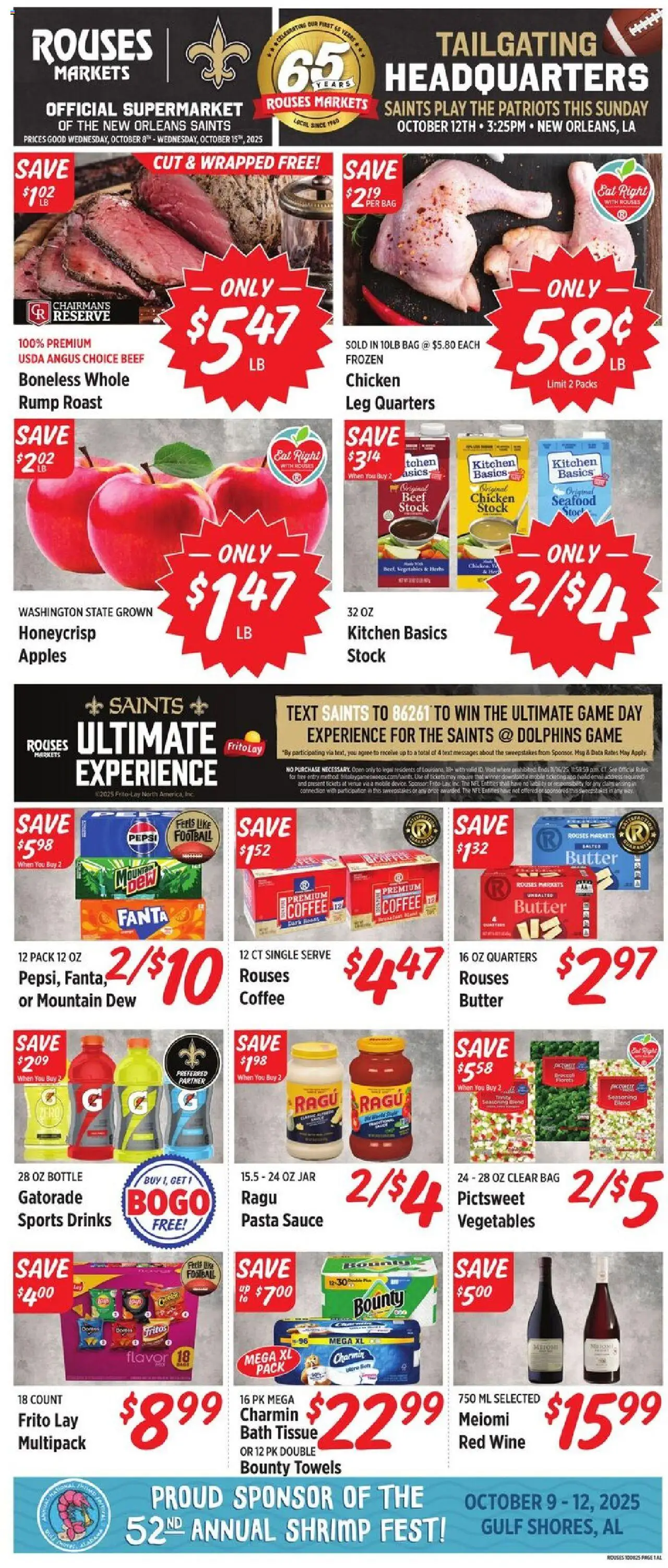 Rouses Weekly Ad - AL - valid from 08.10.2025 | Page: 2 | Products: Bath, Coffee, Wine, Game