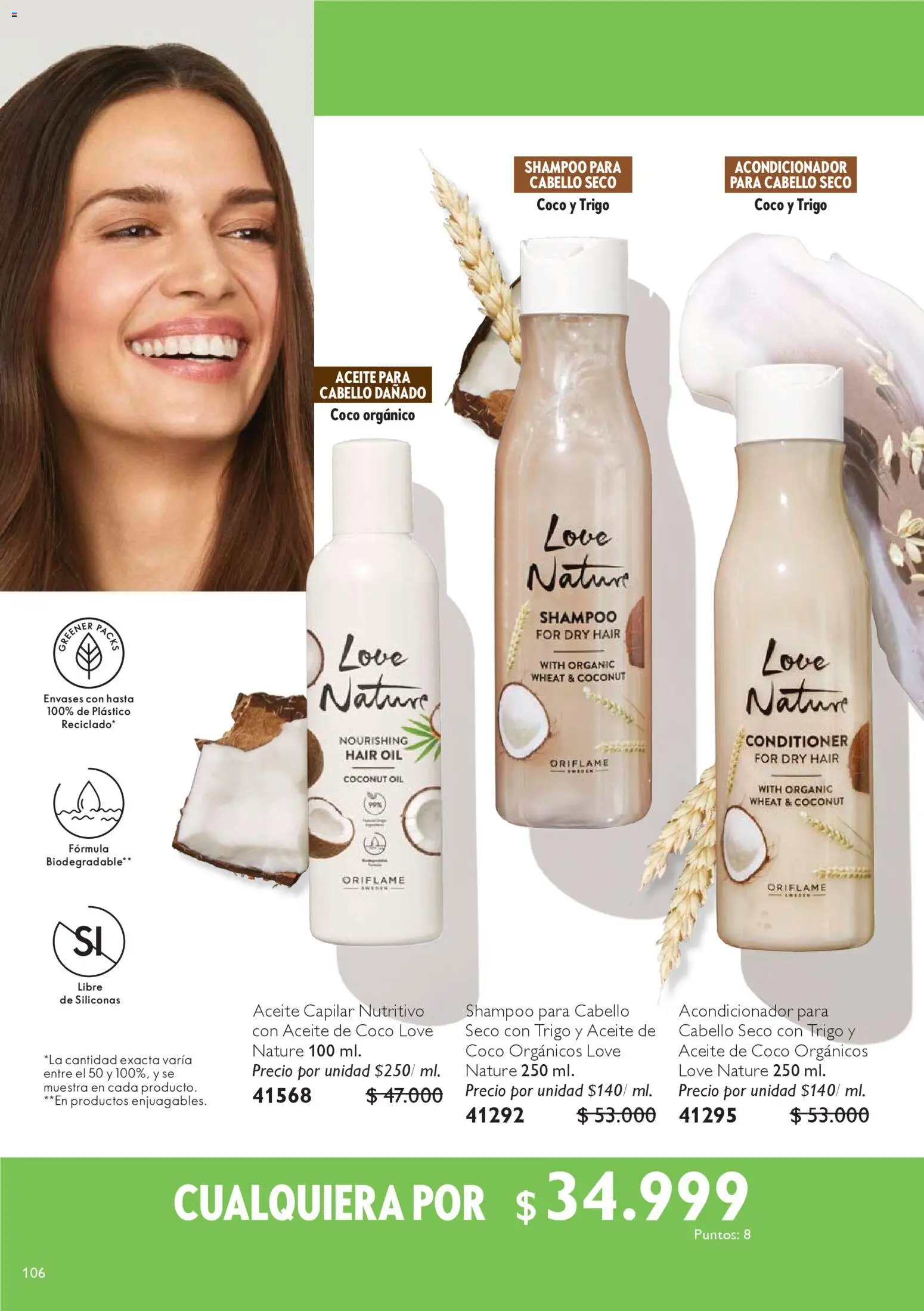 Oriflame revista - valida desde el 25.10.2025 | Página: 106 | Productos: Coco, Acondicionador, Aceite para cabello, Aceite