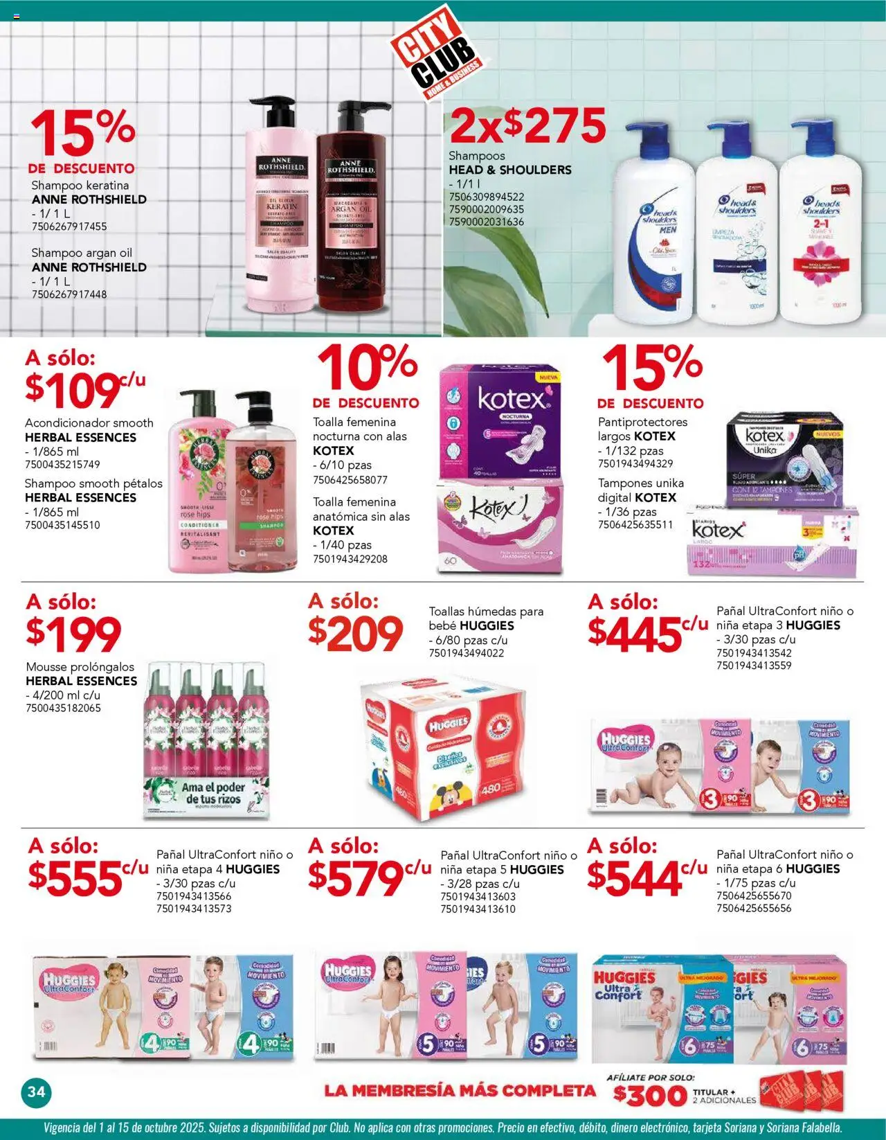 Nuevas ofertas de City Club válidas en toda la República Mexicana desde el 01.10.2025. ¡Encuentra las mejores ofertas en City Club - Catálogo! | Página: 32 | Productos: Mousse, Tampones, Toallas, Acondicionador