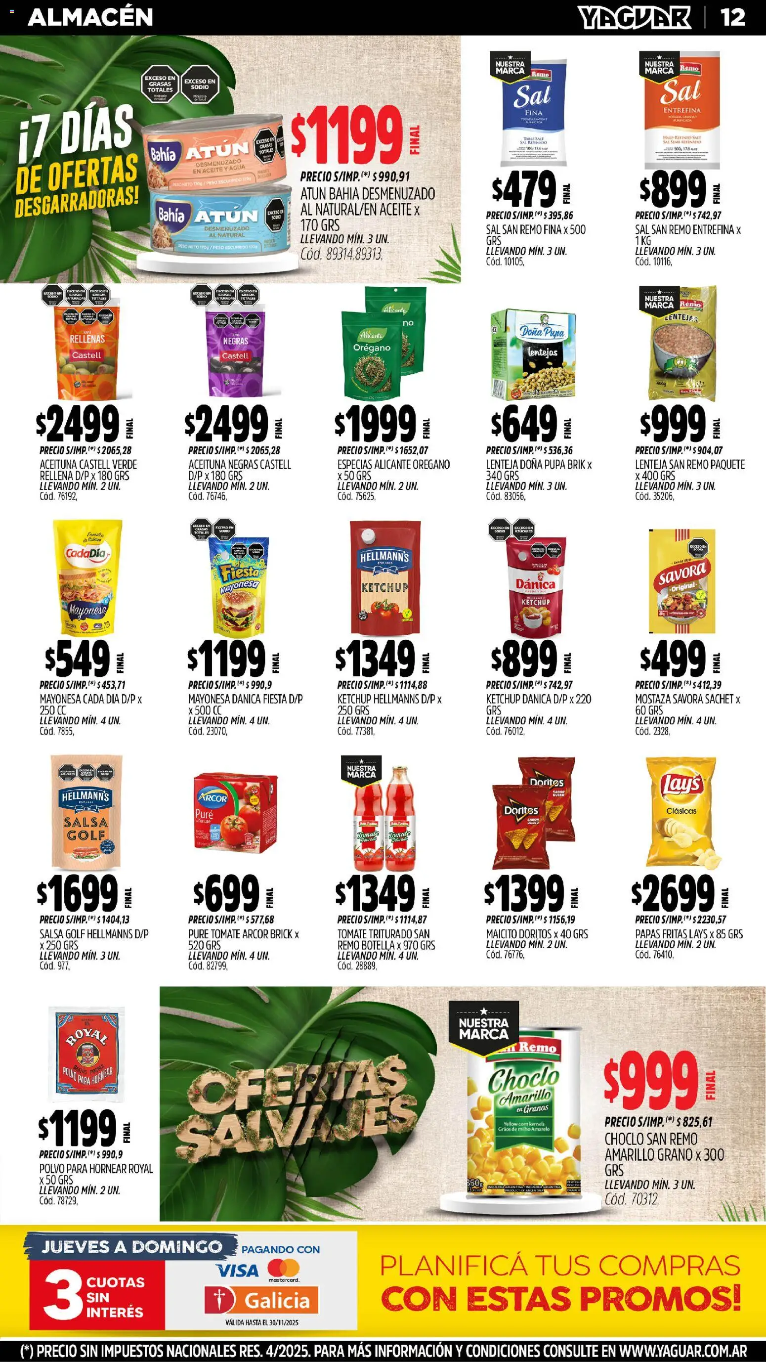 Yaguar - Tigre │ válido desde el 10.11.2025 | Página: 13 | Productos: Botella, Choclo, Polvo, Mayonesa