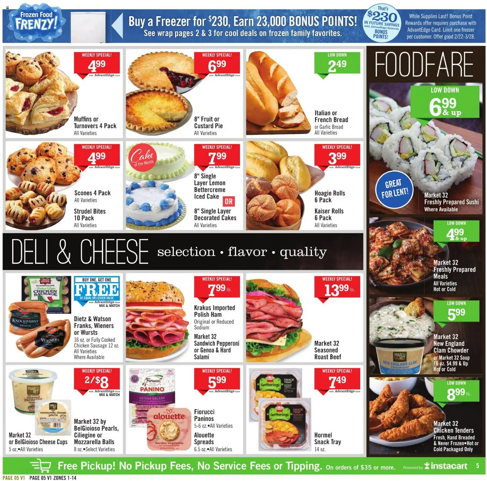 Price Chopper Weekly Ad - valid from 22.02.2026 | Page: 5 | Products: Bread, Beef, Lemon, Freezer
