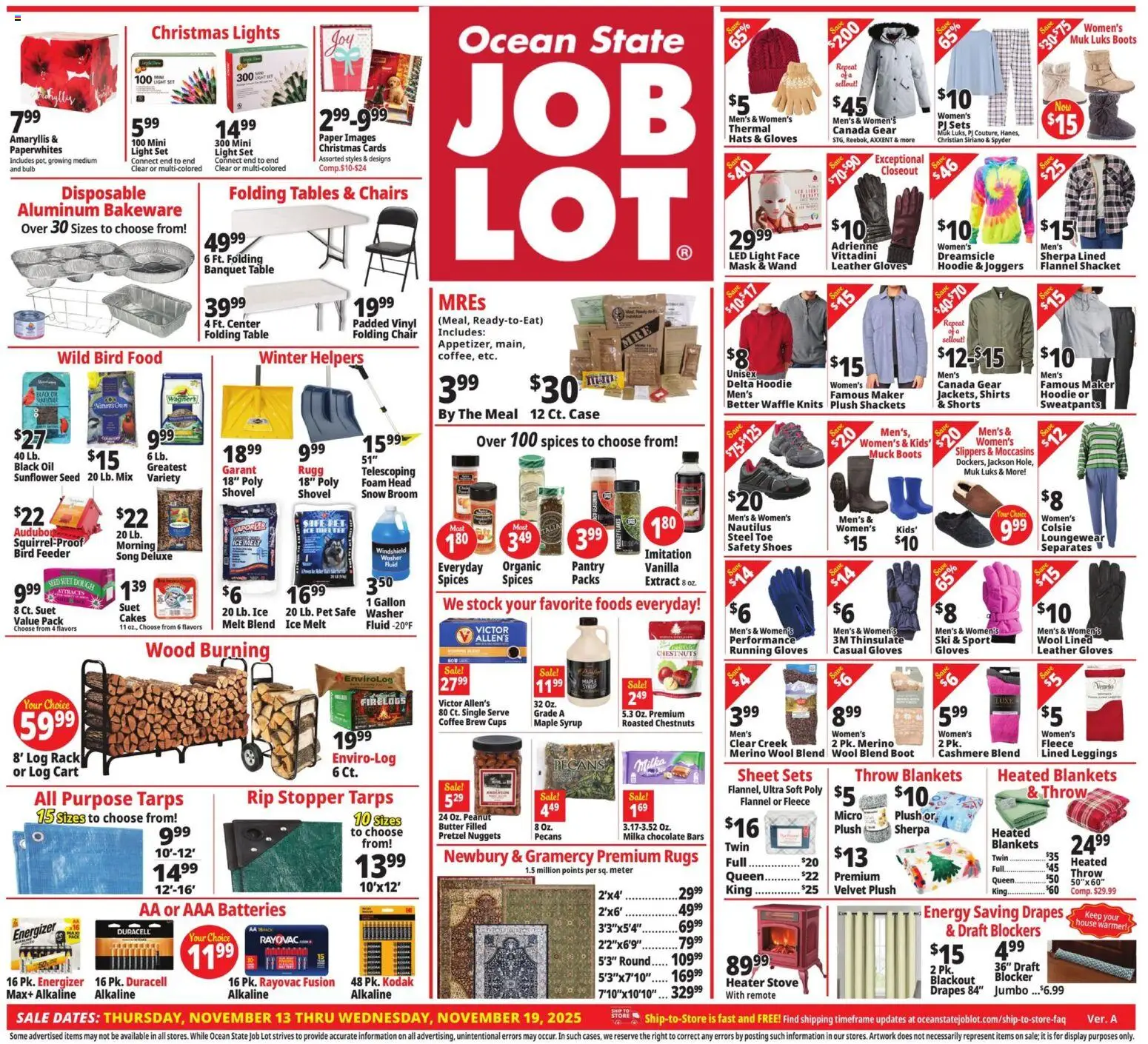 Ocean State Job Lot Weekly Ad - valid from 13.11.2025 | Page: 1 | Products: Butter, Coffee, Chocolate, Stove