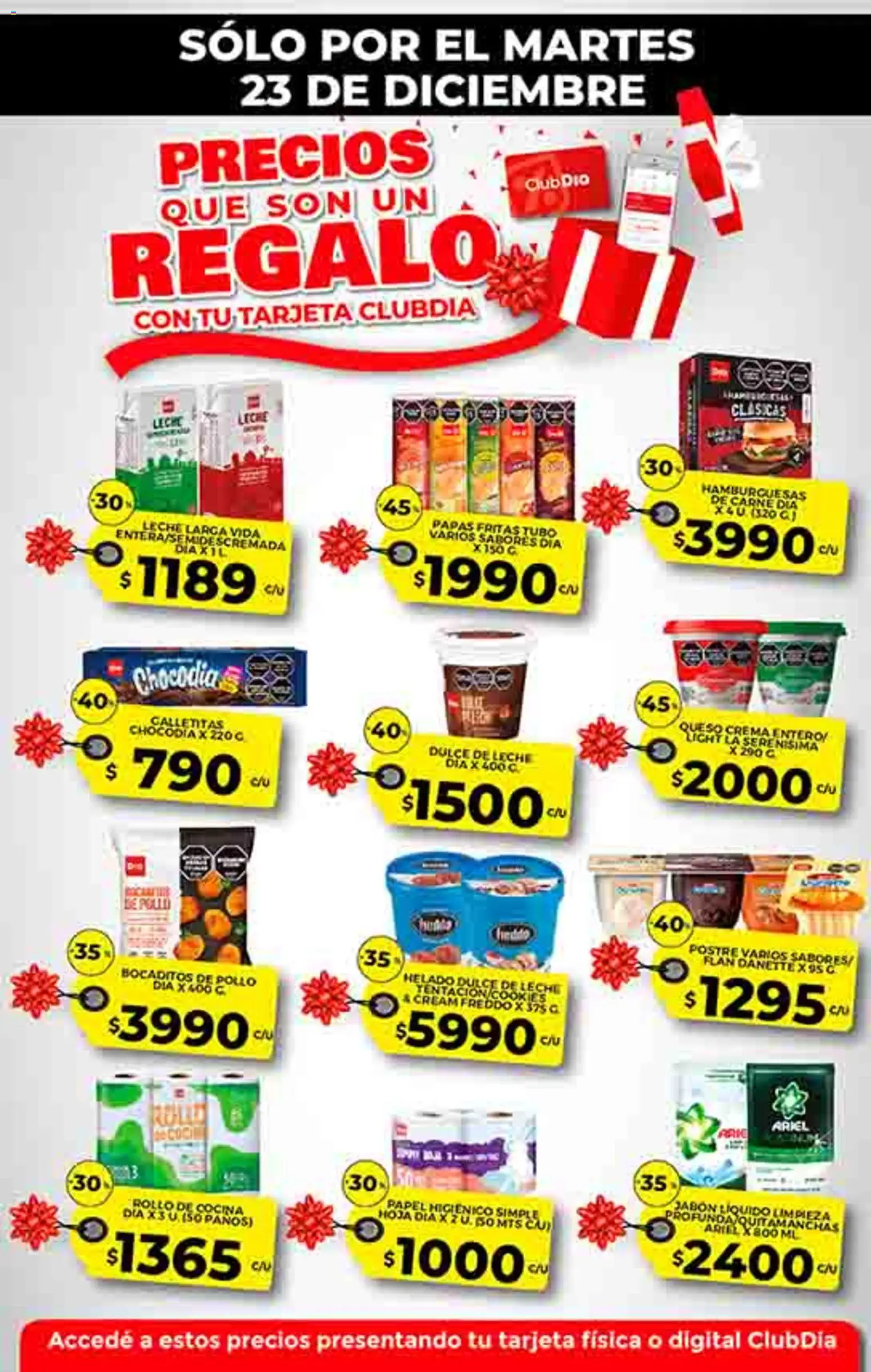 Supermercado DIA Ofertas │ válido desde el 23.12.2025 | Página: 1 | Productos: Pollo, Queso crema, Leche, Queso