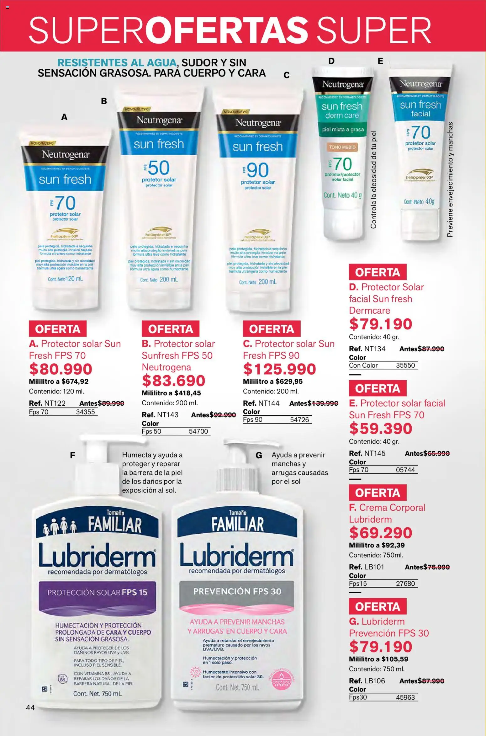 Leonisa revista - valida desde el 02.01.2026 | Página: 44 | Productos: Crema, Uva, Protector solar