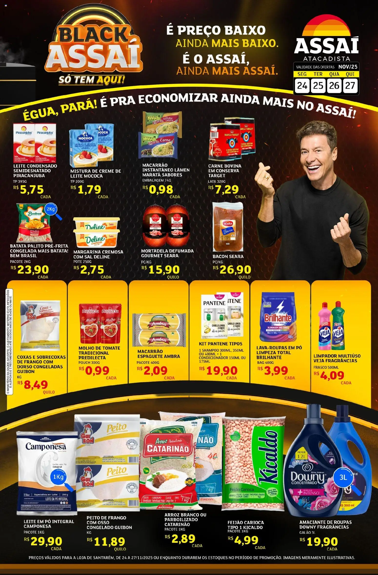 Assaí Atacadista Folheto - válido de 24.11.2025 | Página: 1 | Produtos: Limpador multiuso, Leite, Mortadela, Amaciante