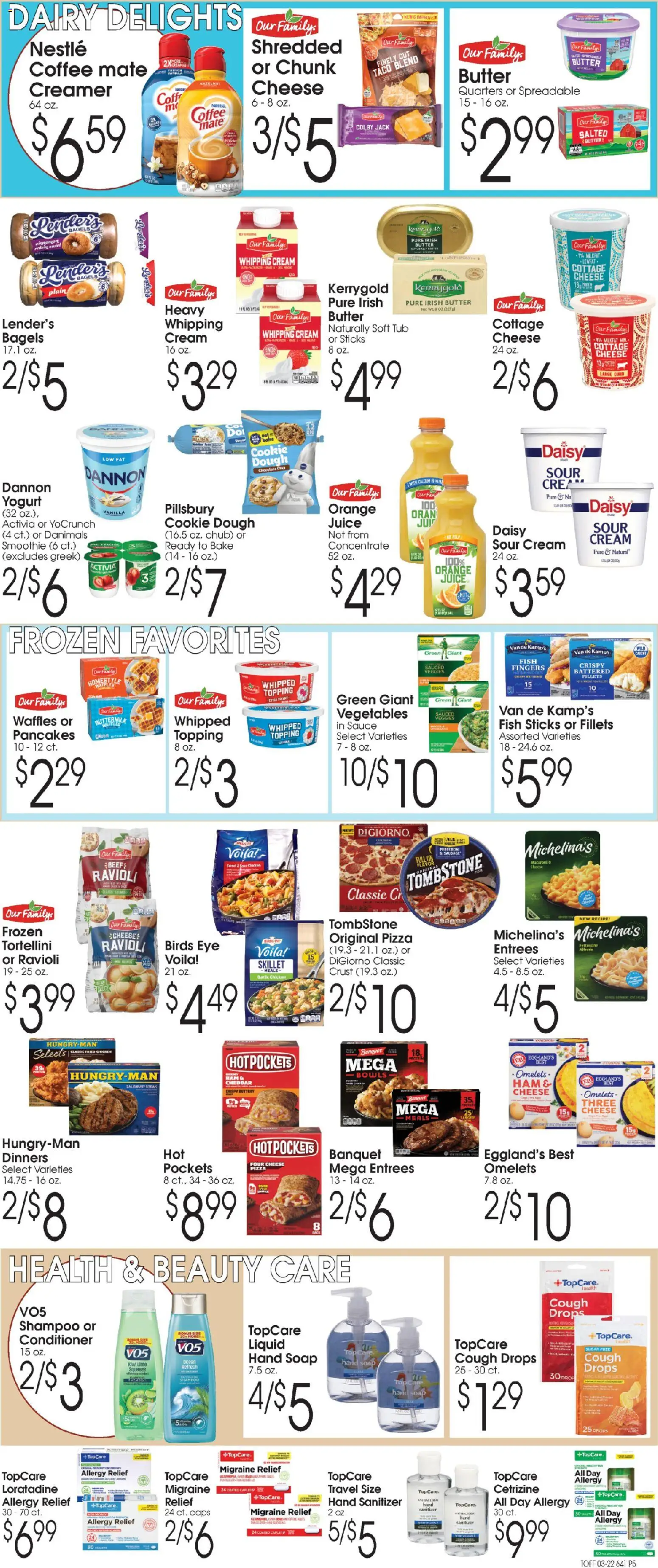Family Fare Ad - valid from 22.03.2026 | Page: 5 | Products: Shampoo, Yogurt, Sour cream, Chocolate Chip