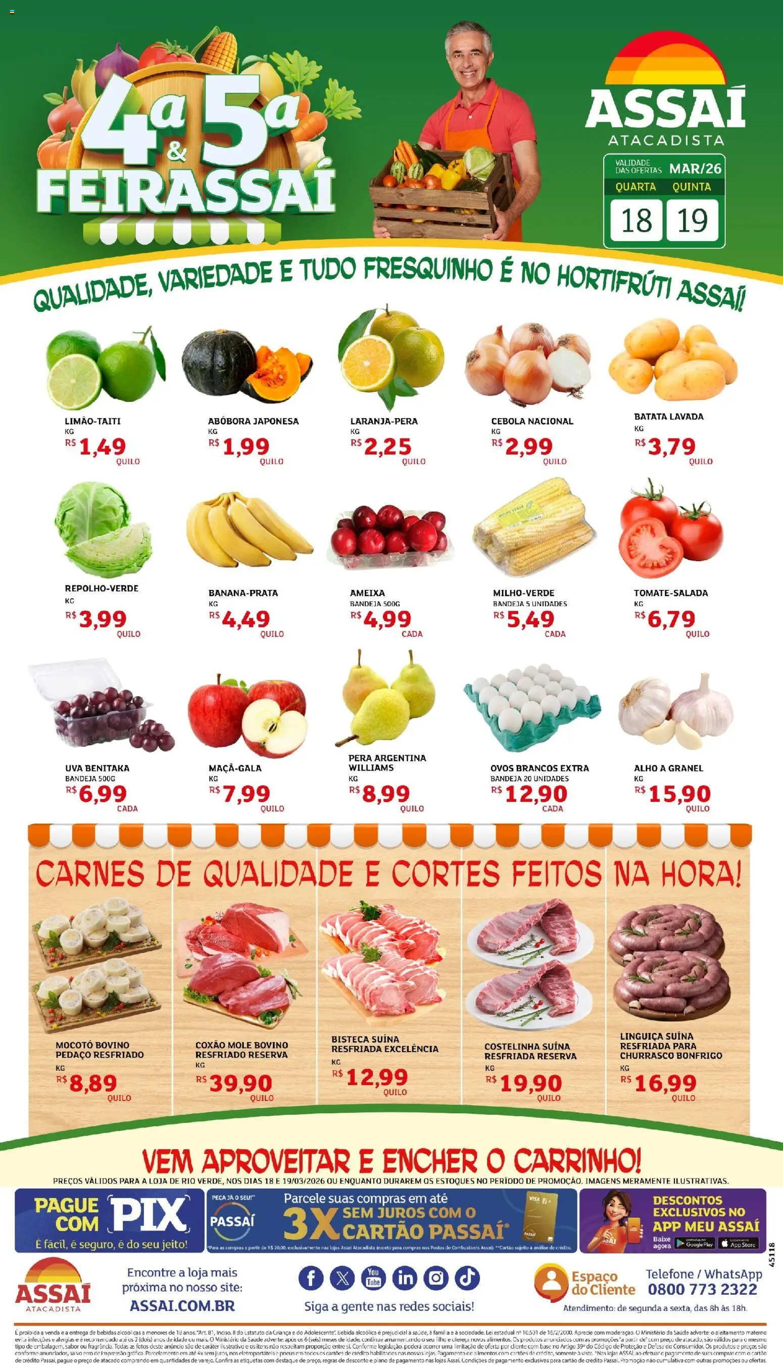 Assaí Atacadista Folheto - válido de 19.03.2026 | Página: 1 | Produtos: Alho, Cebola, Linguiça, Batata
