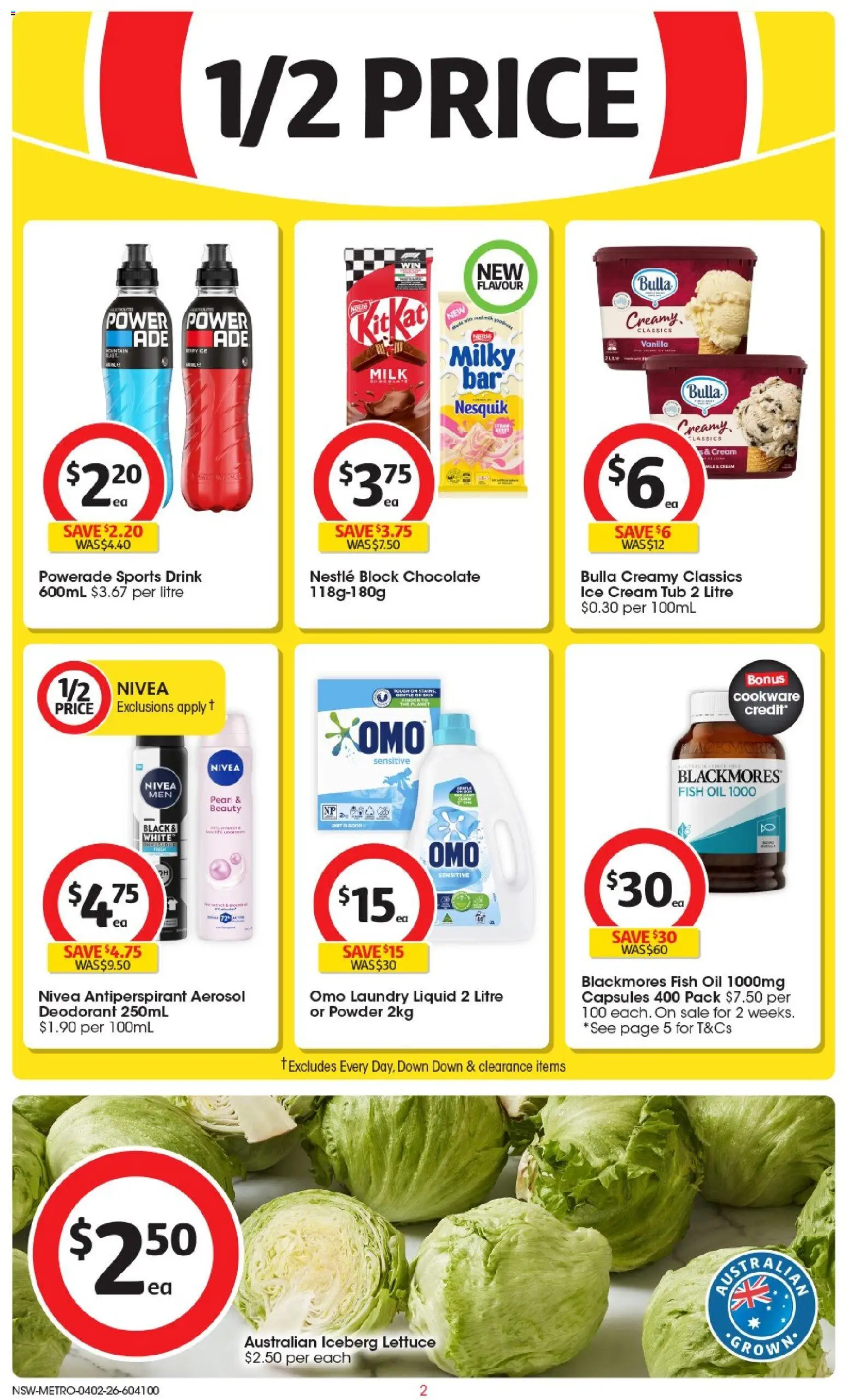 Coles catalogue - valid from 04.02.2026 | Page: 2 | Products: Milk, Fish, Deodorant, Cookware