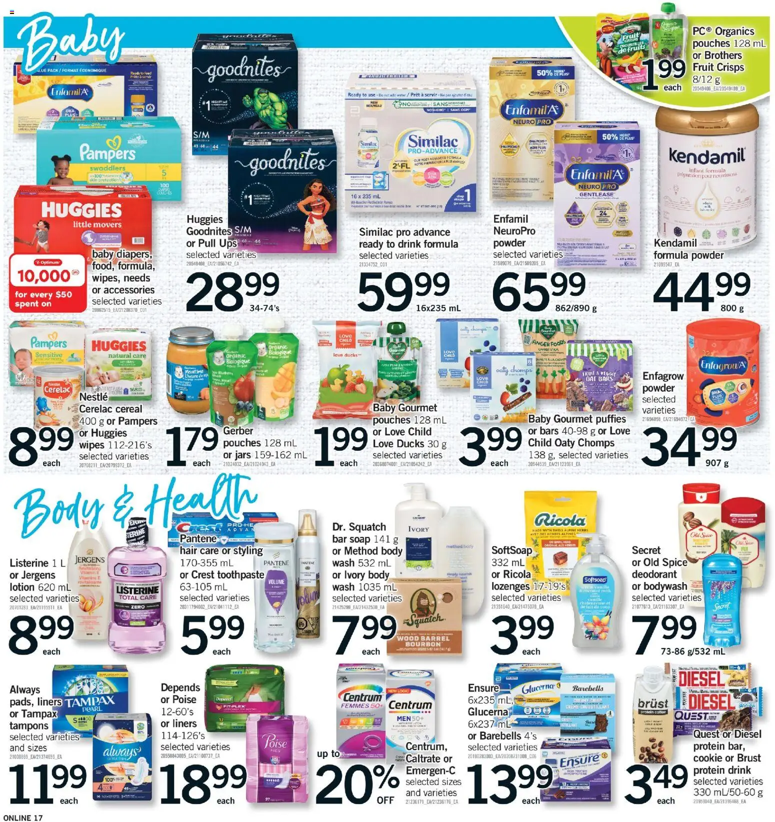 Fortinos flyer valid from 16.04.2026 | Page: 17 | Products: Powder, Soap, Deodorant, Coffee