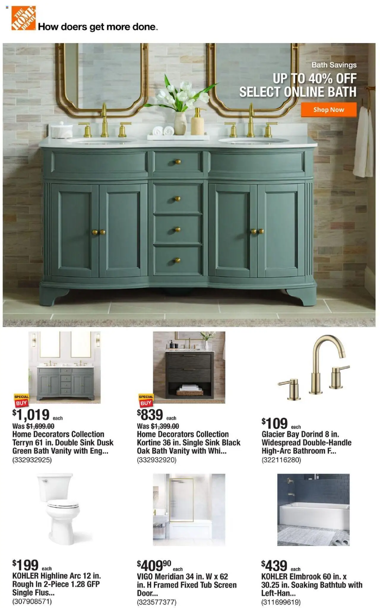 Home Depot Weekly Ad - valid from 31.07.2025 | Page: 1 | Products: Bath, Bathtub