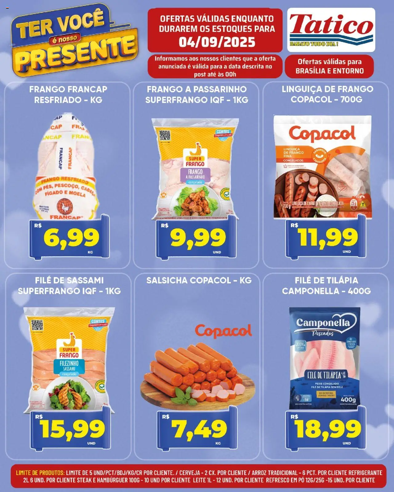 Tatico Folheto - válido de 04.09.2025 | Página: 10 | Produtos: Pó, Salsicha, Hambúrguer, Frango