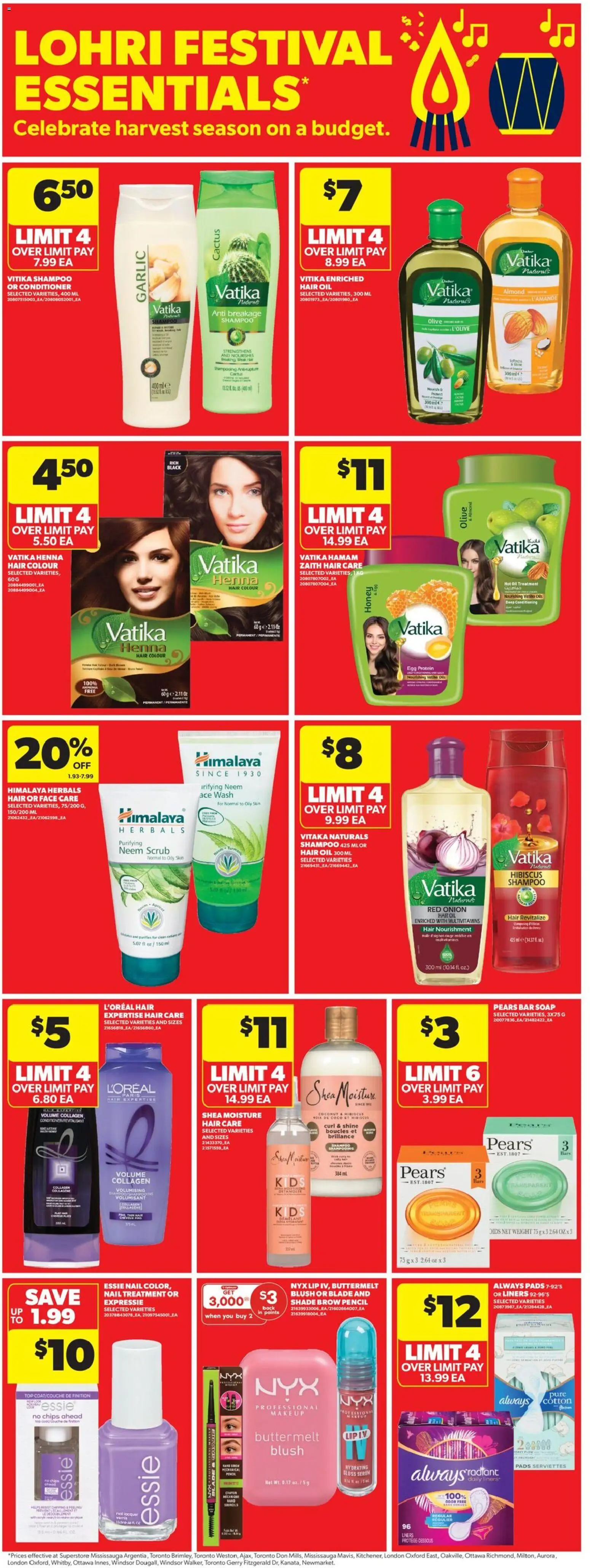 Real Canadian Superstore flyer valid from 01.01.2026 | Page: 14 | Products: Chips, Blush, Shampoo, Conditioner
