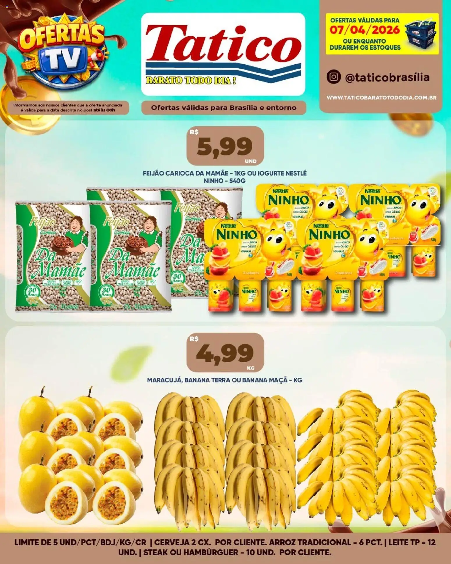 Tatico Folheto - válido de 08.04.2026 | Página: 25 | Produtos: Feijão, Leite, Iogurte, Arroz