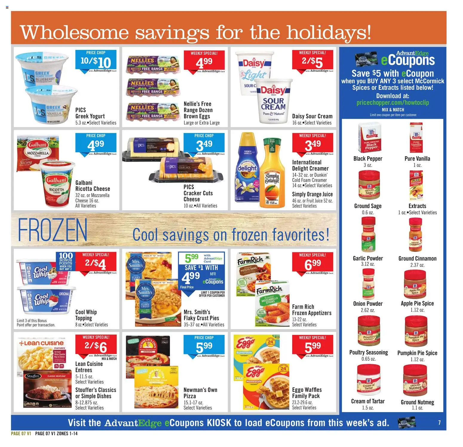 Price Chopper Weekly Ad - valid from 16.11.2025 | Page: 7 | Products: Yogurt, Pepper, Apple Pie, Onion