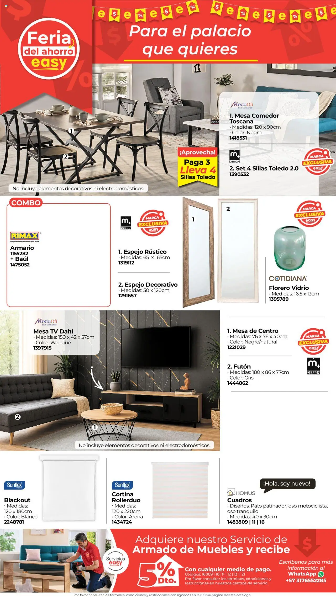 Easy revista - valida desde el 04.08.2025 | Página: 5 | Productos: Florero, Mesa de centro, Mesa, Espejo