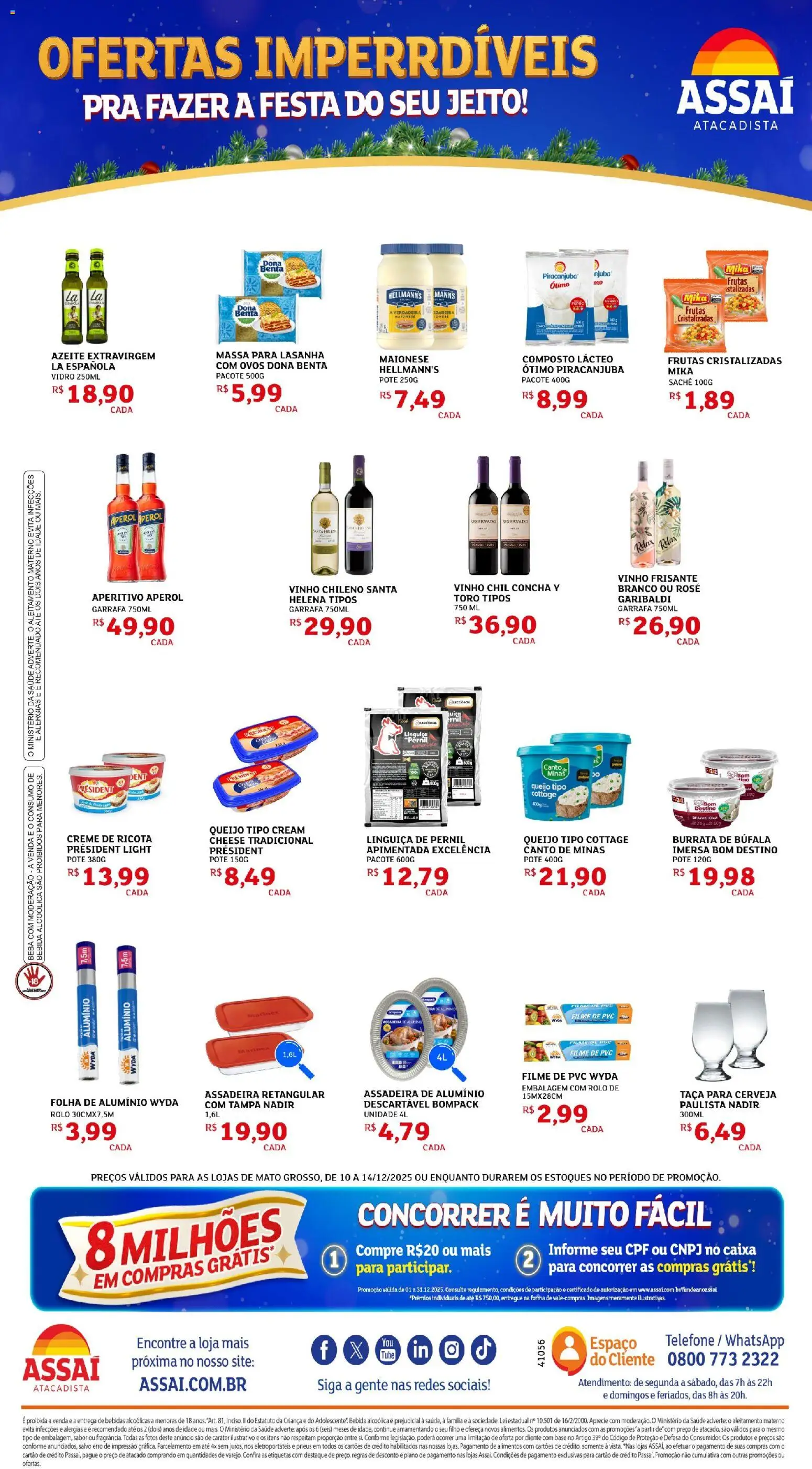 Assaí Atacadista Folheto - válido de 10.12.2025 | Página: 2 | Produtos: Linguiça, Cottage, Assadeira, Maionese