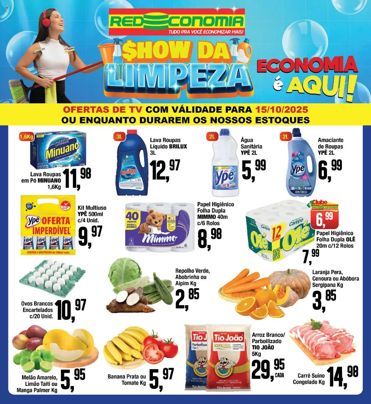 RedEconomia Folheto - válido de 15.10.2025 | Página: 1 | Produtos: Abóbora, Arroz, Cenoura, Papel higiênico