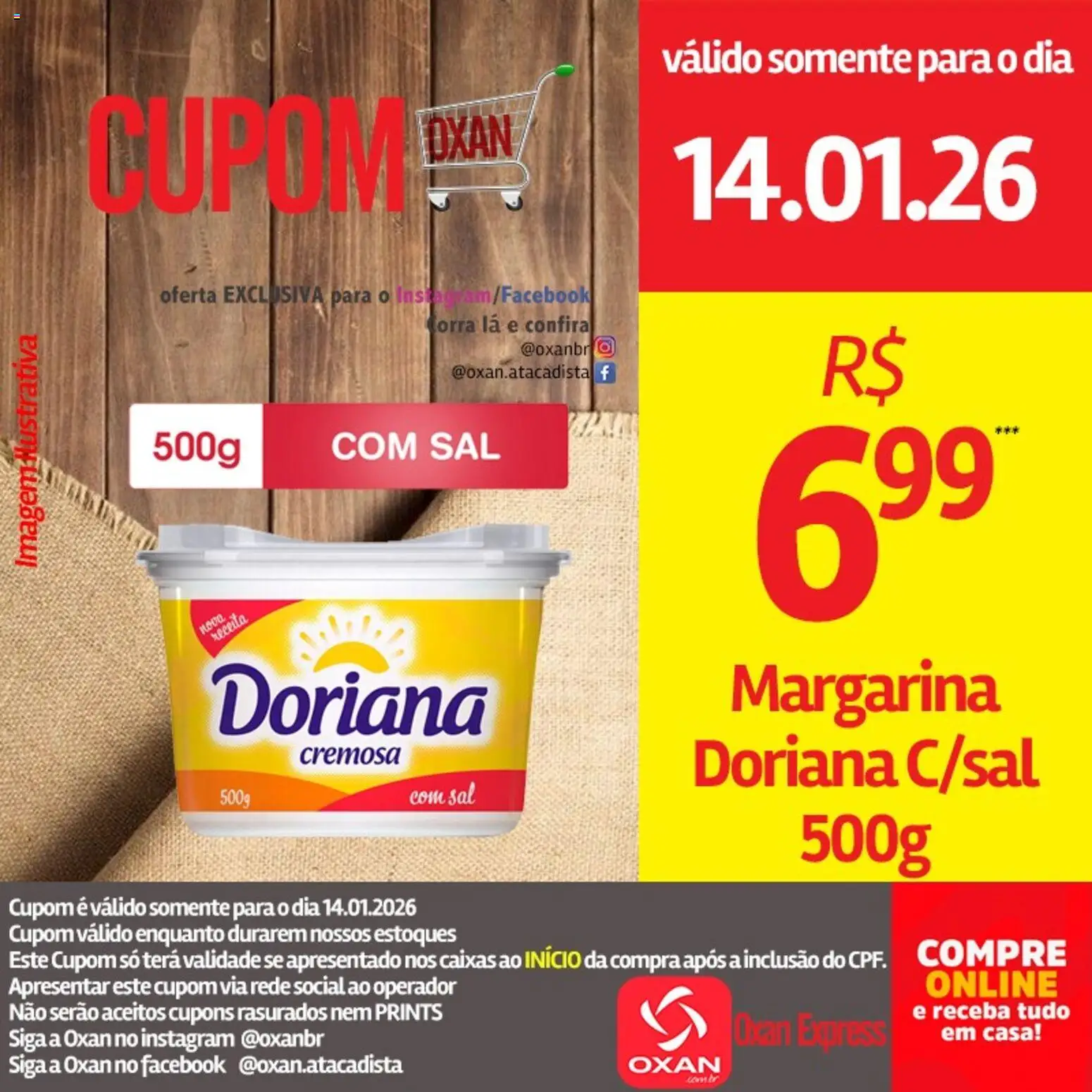 Oxan Atacadista Folheto - válido de 14.01.2026 | Página: 13 | Produtos: Doriana, Sal, Margarina