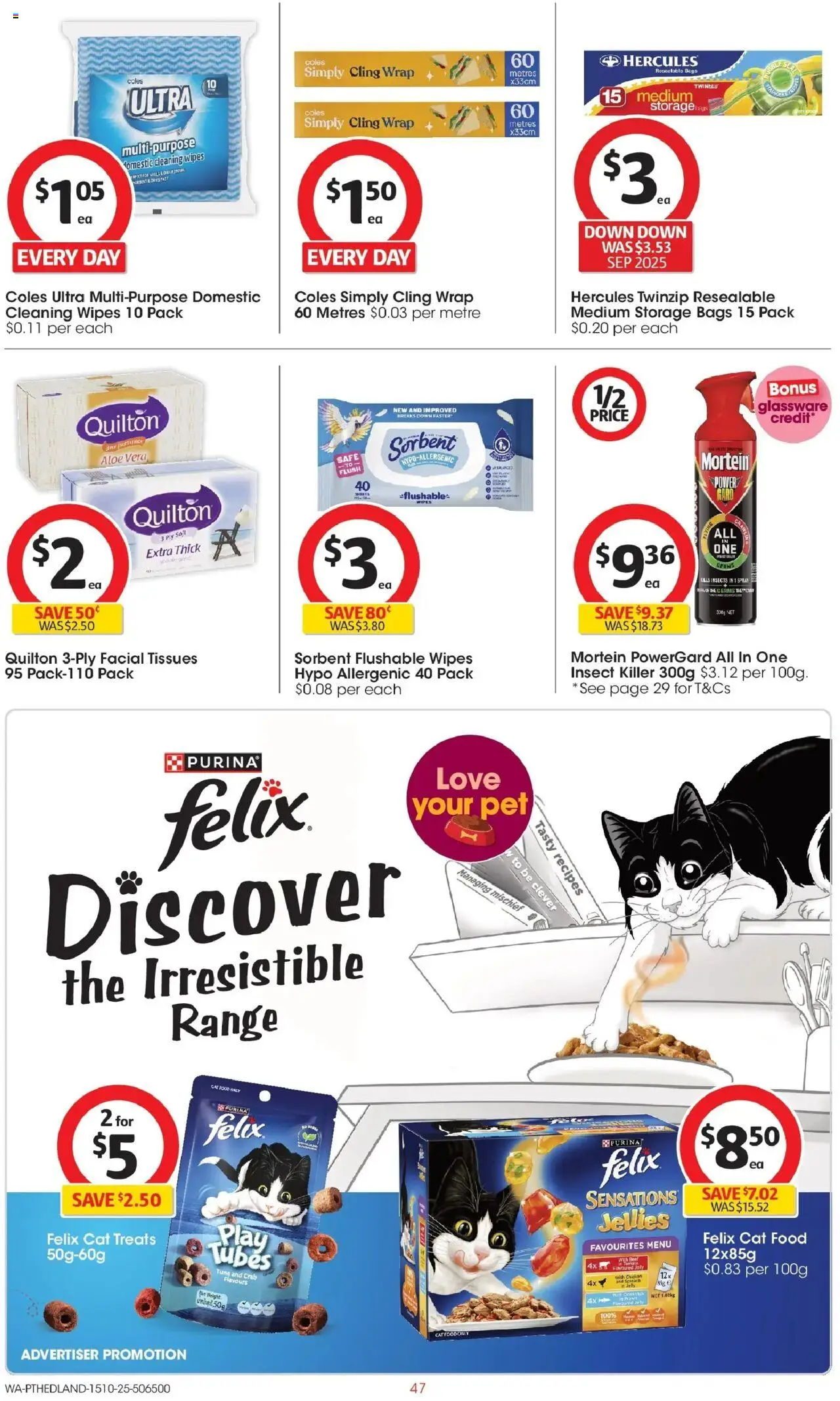 Coles catalogue - valid from 15.10.2025 | Page: 47 | Products: Crab, Chicken, Beef, Safe