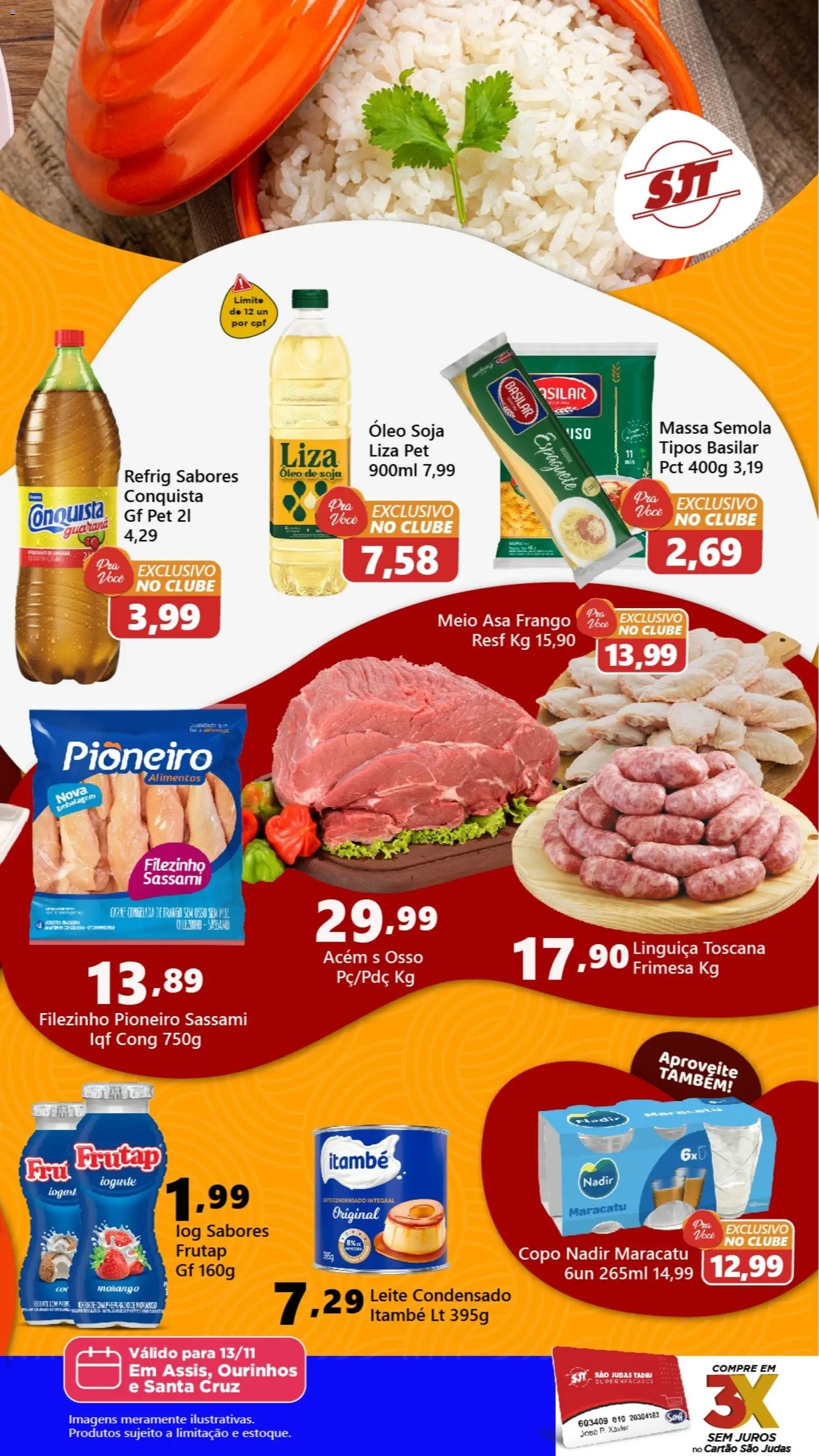 São Judas Tadeu Folheto - válido de 13.11.2025 | Página: 2 | Produtos: Acém, Óleo, Frango, Soja