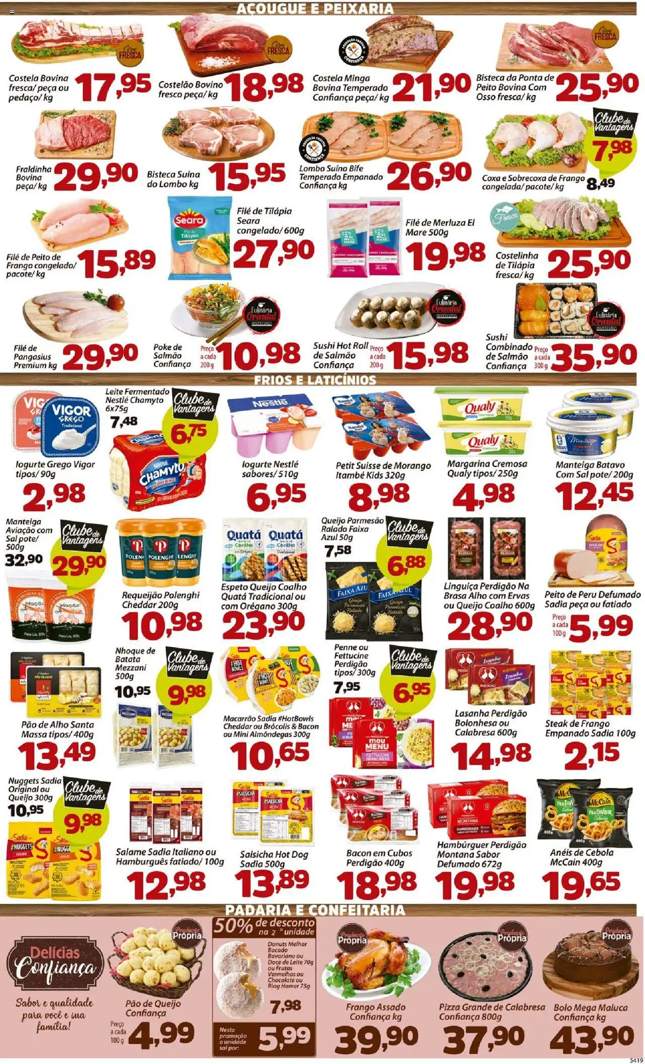 Confiança Folheto - válido de 26.09.2025 | Página: 3 | Produtos: Pao de alho, Salame, Peito de peru, Filé de tilápia