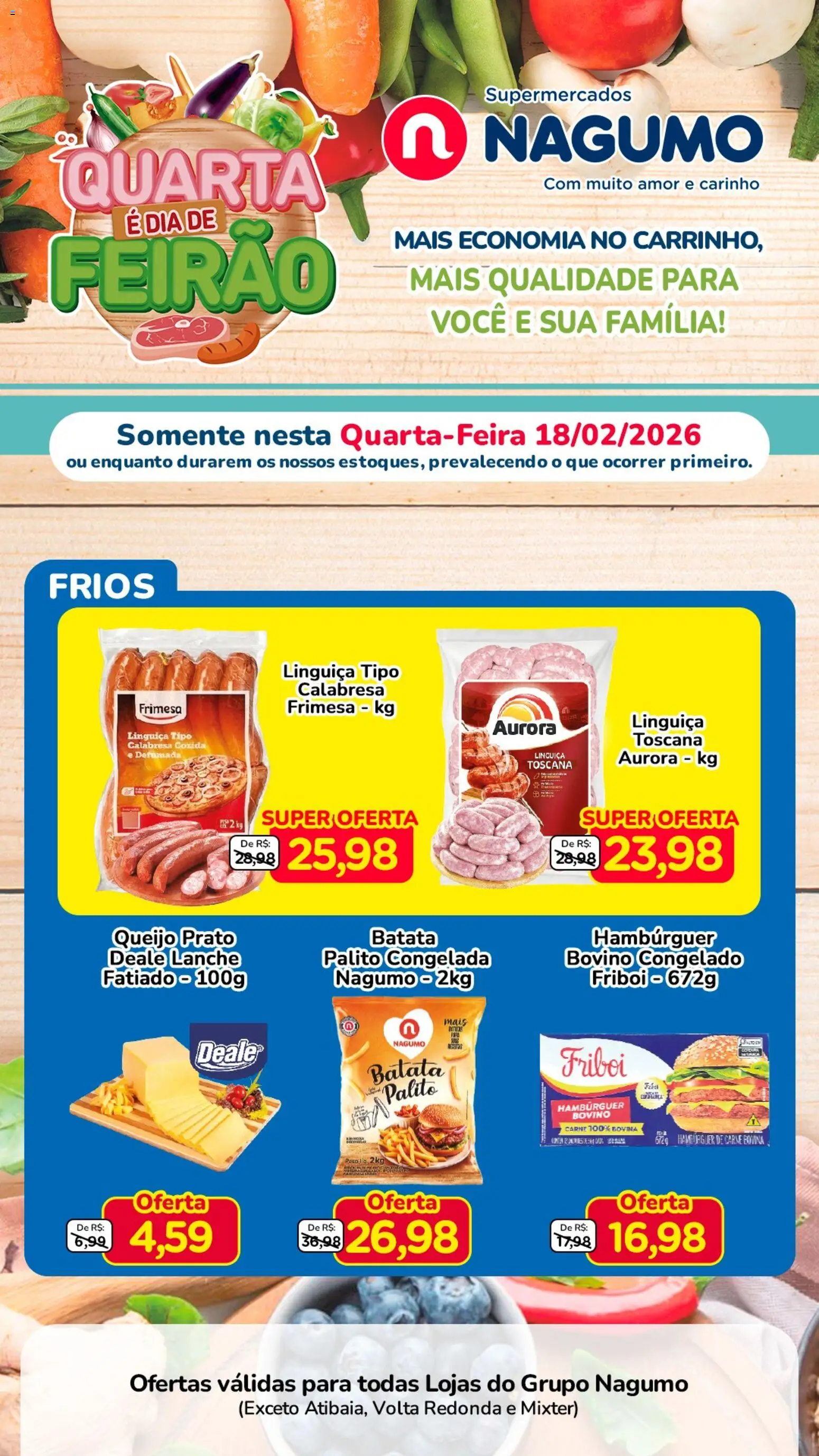 Nagumo Folheto - válido de 18.02.2026 | Página: 7 | Produtos: Queijo, Carne, Hambúrguer, Batata