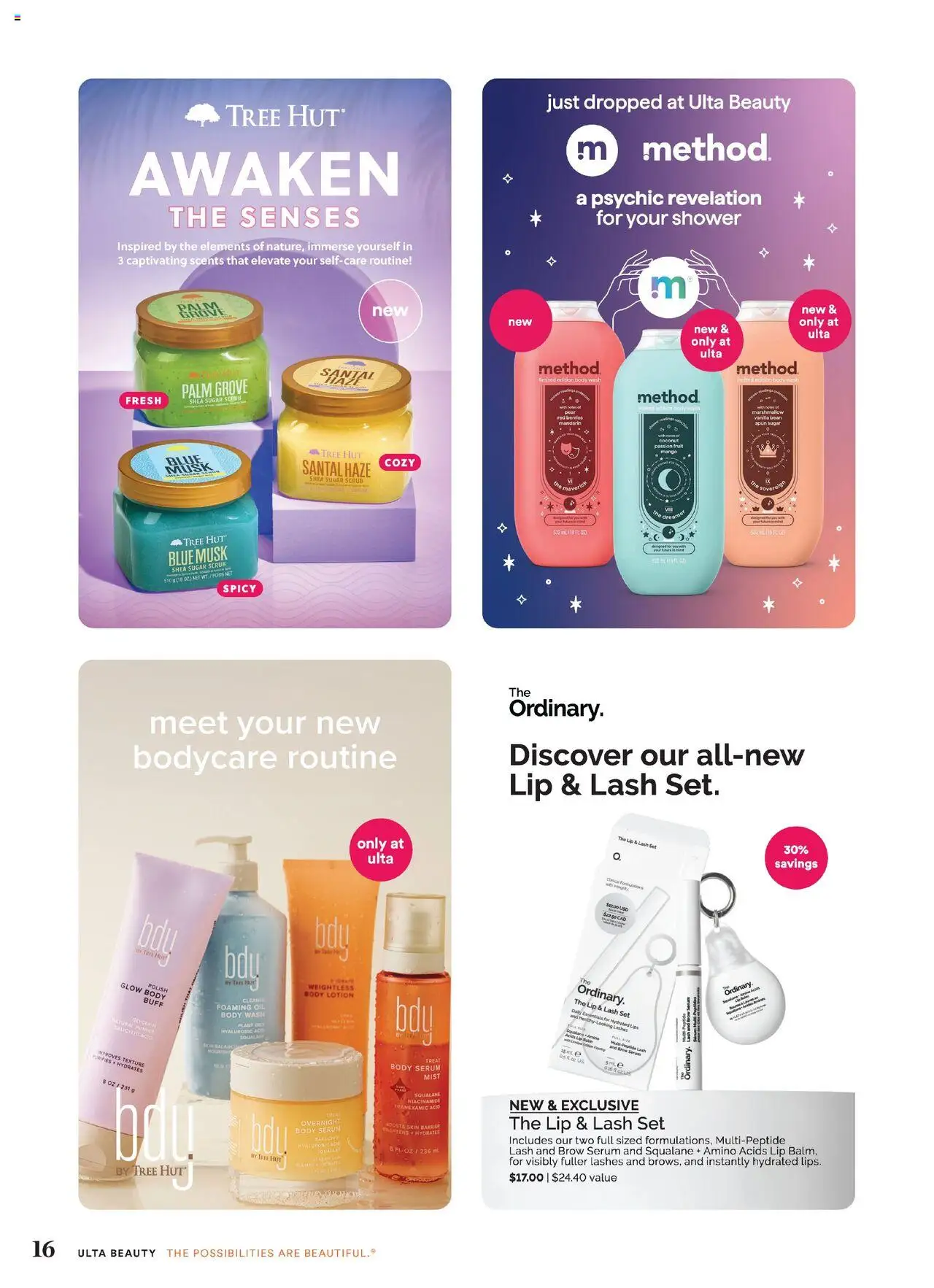 Ulta Beauty Weekly Ad - valid from 29.06.2025 | Page: 16 | Products: Shower, Body Wash, Sugar, 2人掛けソファ