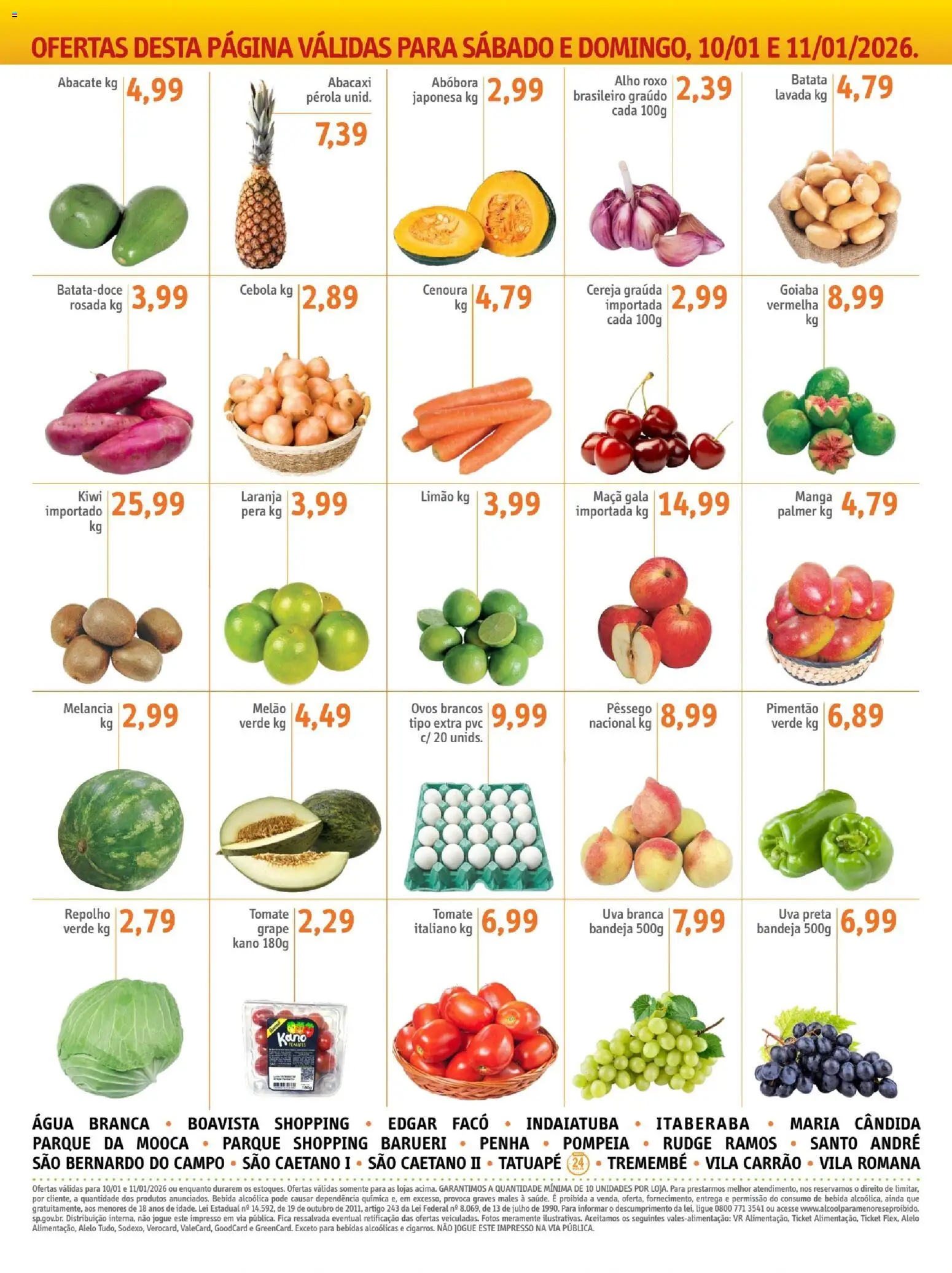 Sonda Folheto - válido de 09.01.2026 | Página: 6 | Produtos: Alho, Pimentão, Ovos, Bebida