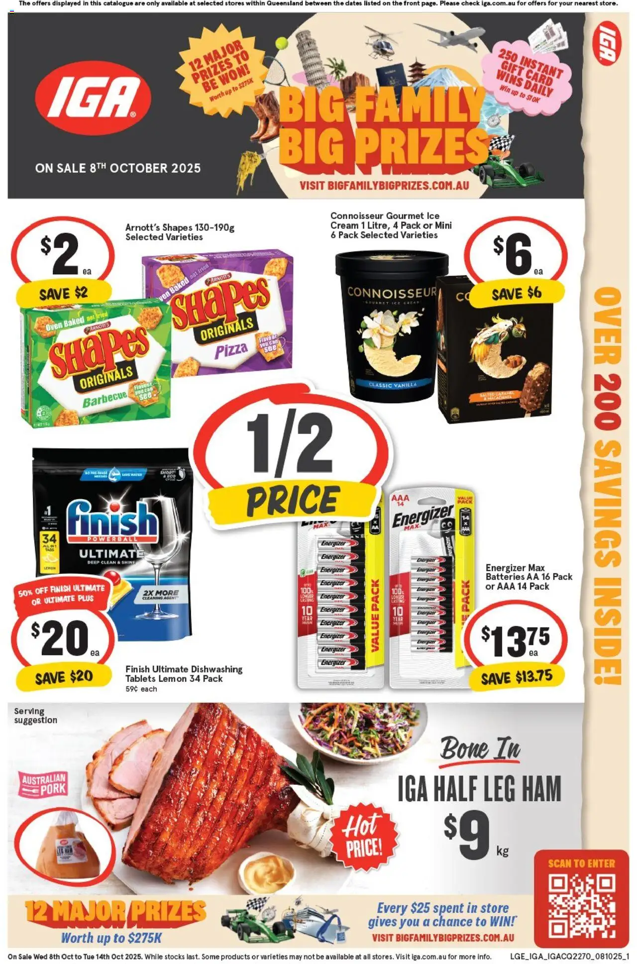 IGA catalogue - valid from 08.10.2025 | Page: 1 | Products: Pizza, Pork, Lemon, Oven