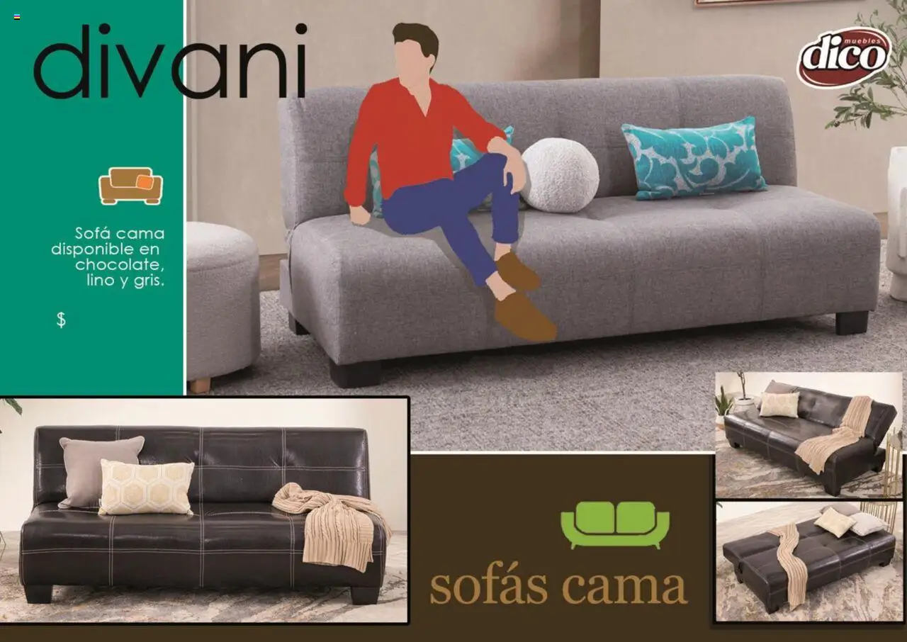 Nuevas ofertas de Muebles Dico válidas en toda la República Mexicana desde el 25.09.2025. ¡Encuentra las mejores ofertas en Muebles Dico - Catálogo Sofás Cama! | Página: 12 | Productos: Sofá, Cama