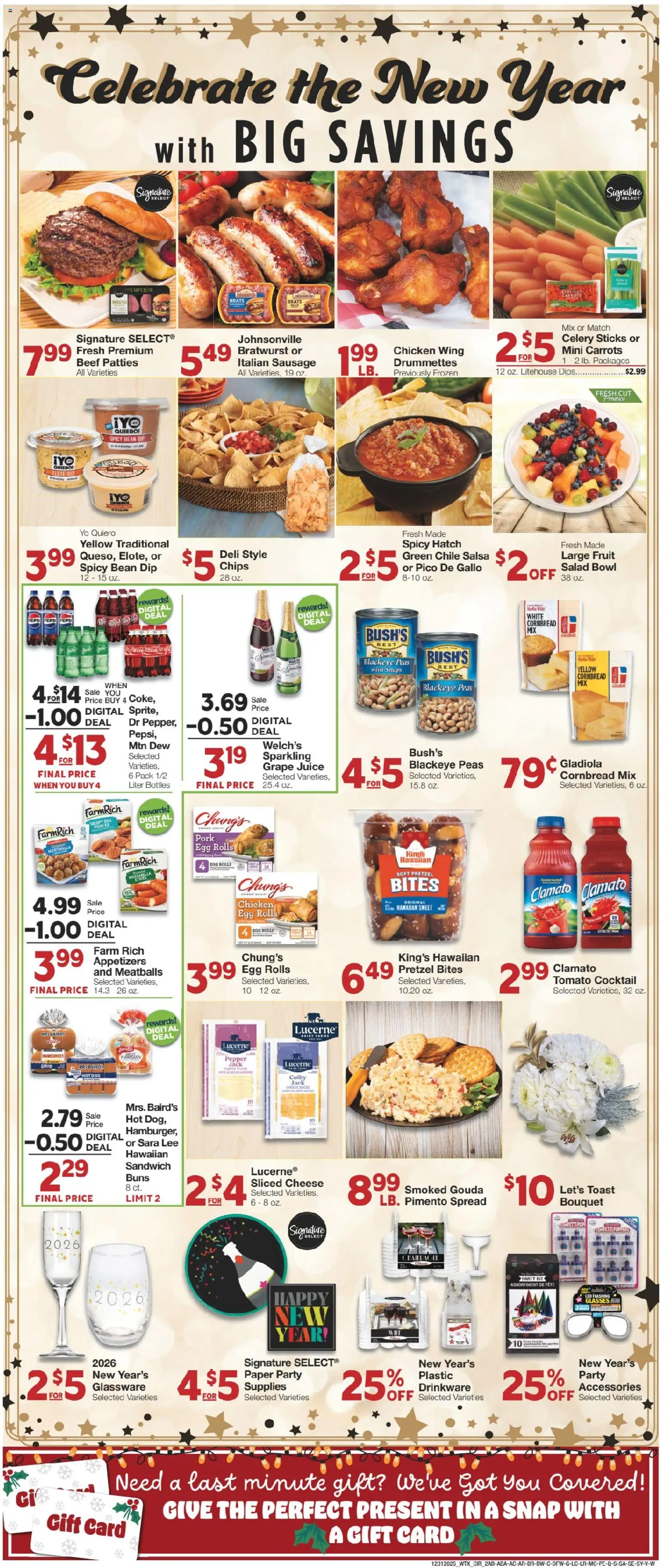 United Supermarkets Celebrate the New Year! - valid from 30.12.2025 | Page: 2 | Products: Juice, Beef, Sausage, Dill