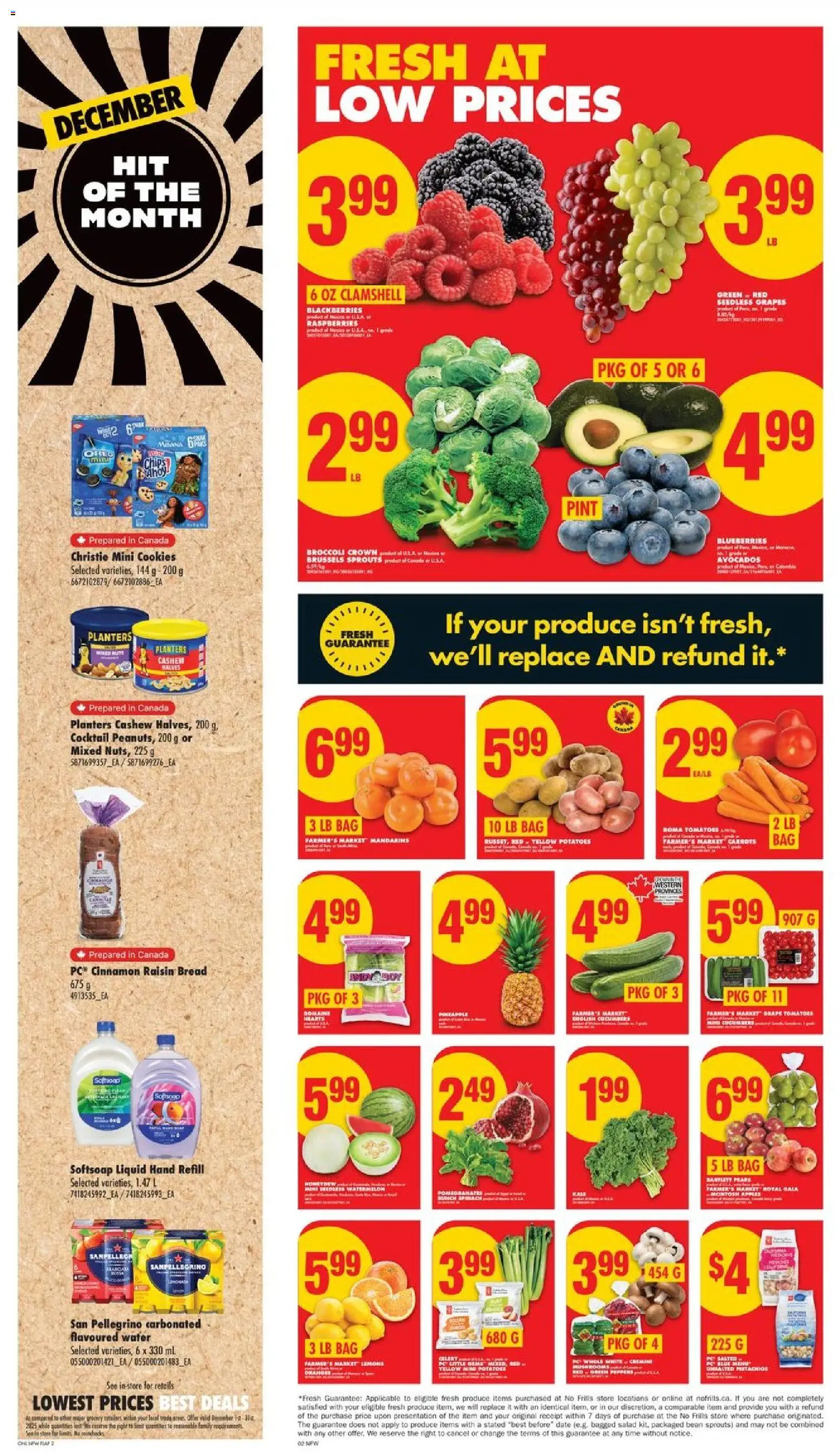 No Frills flyer valid from 18.12.2025 | Page: 2 | Products: Pineapple, Cookies, Soap, Bread