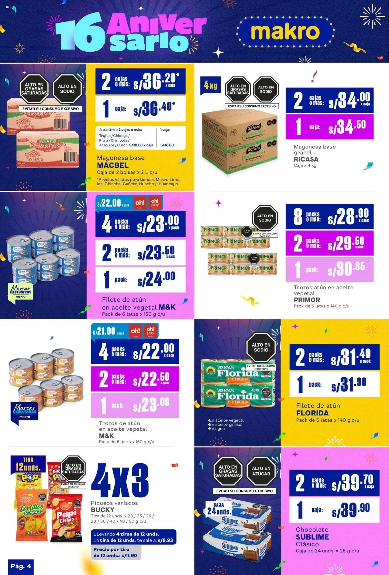 Catálogo Makro válido desde 17.07.2025 | Página: 6 | Productos: Mantequilla, Aceite, Chocolate, Té