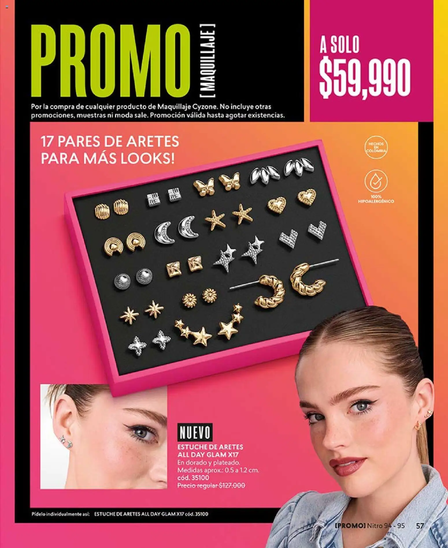 CyZone revista - valida desde el 01.05.2026 | Página: 57 | Productos: Estuche, Aretes, Maquillaje