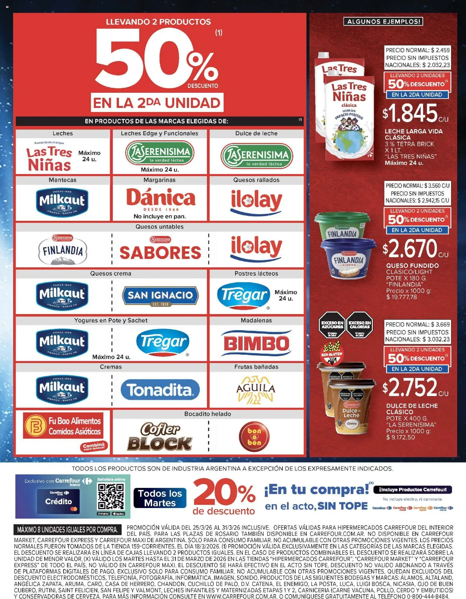 Carrefour - Ofertas AHORRO GIGANTE │ válido desde el 25.03.2026 | Página: 7 | Productos: Caso, Cuchillo, Dulce de leche, Crema