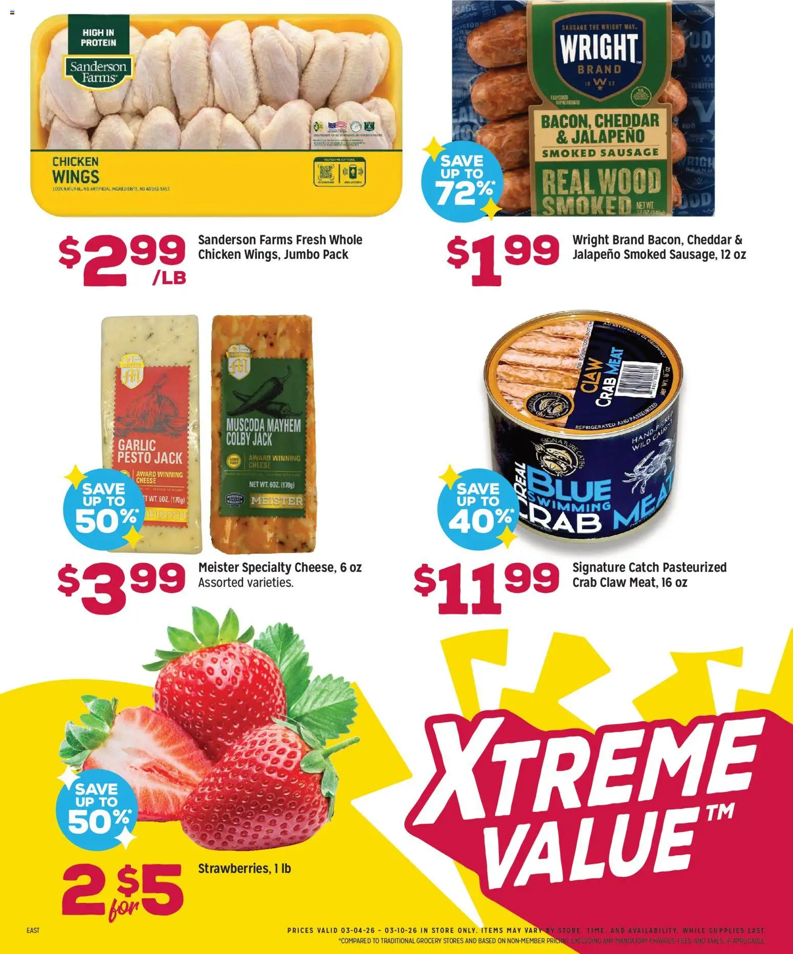 Grocery Outlet Weekly Ad - PA - valid from 04.03.2026 | Page: 3 | Products: Cheese, Sausage, Garlic