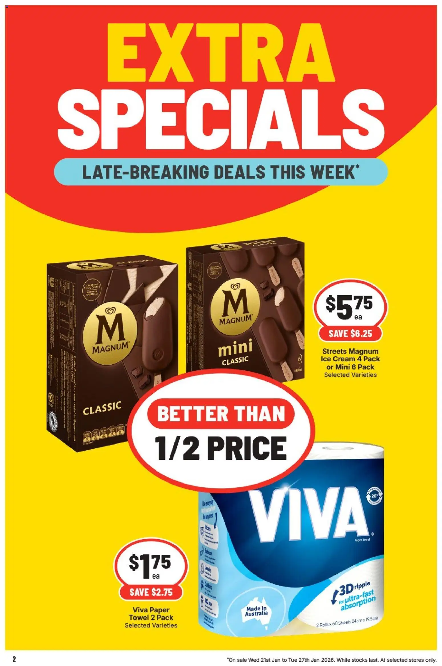 IGA catalogue - valid from 21.01.2026 | Page: 3 | Products: Napkins, Body lotion, Tablets, Tissues