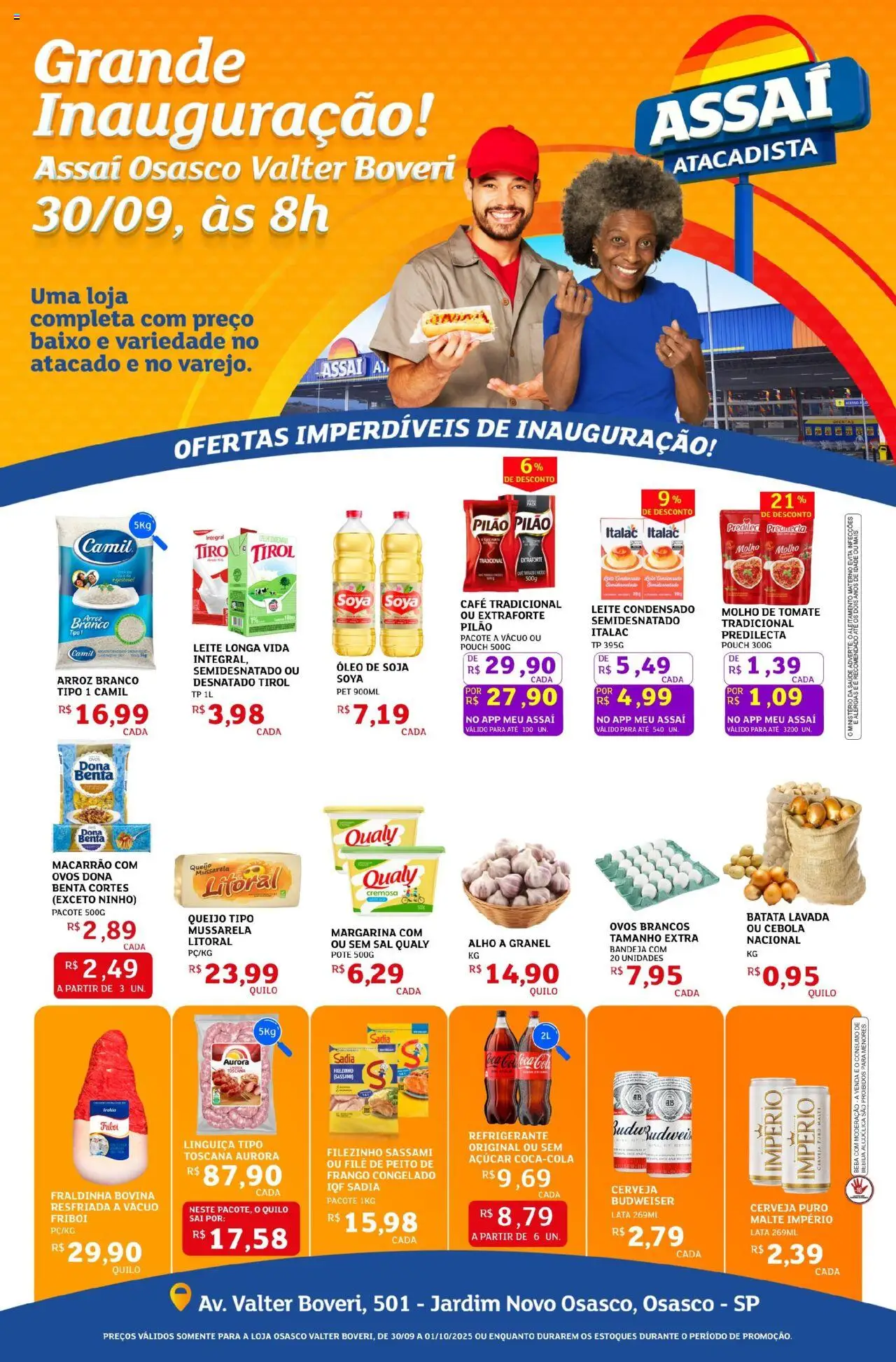 Assaí Atacadista Folheto - válido de 30.09.2025 | Página: 1 | Produtos: Cebola, Molho de tomate, Café, Arroz