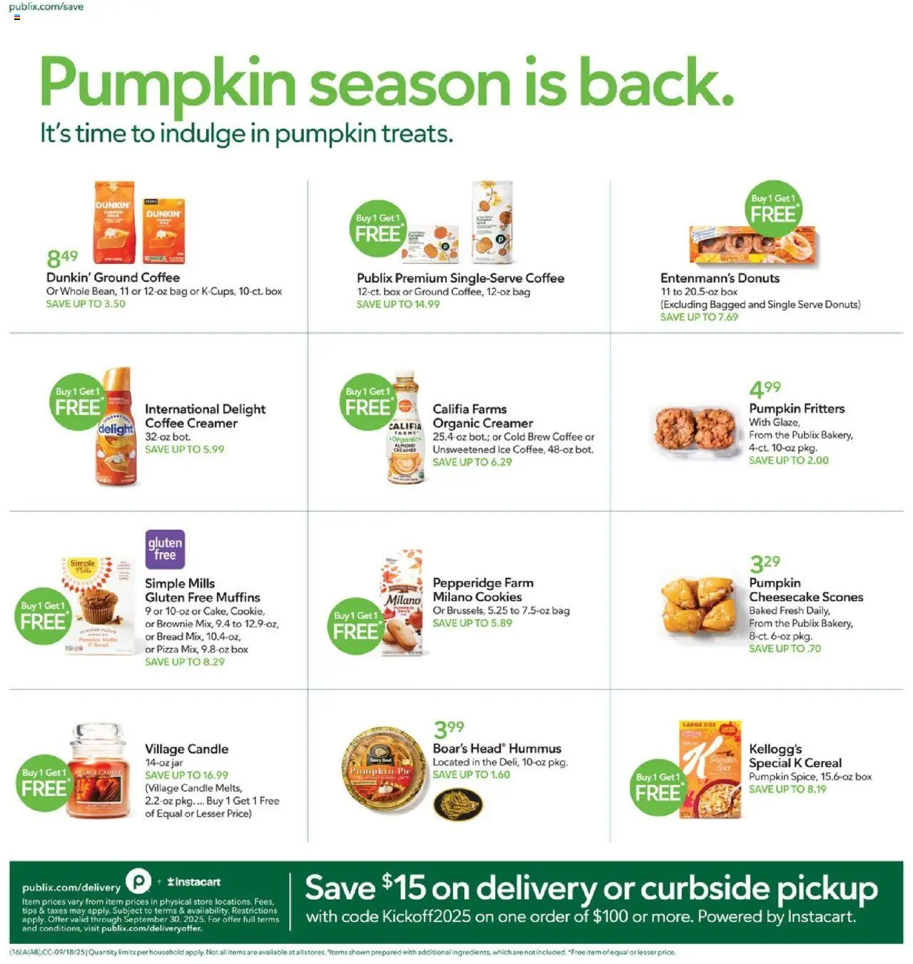 Publix Weekly Ad - valid from 17.09.2025 | Page: 16 | Products: Box, Bread, Cookies, Pumpkin