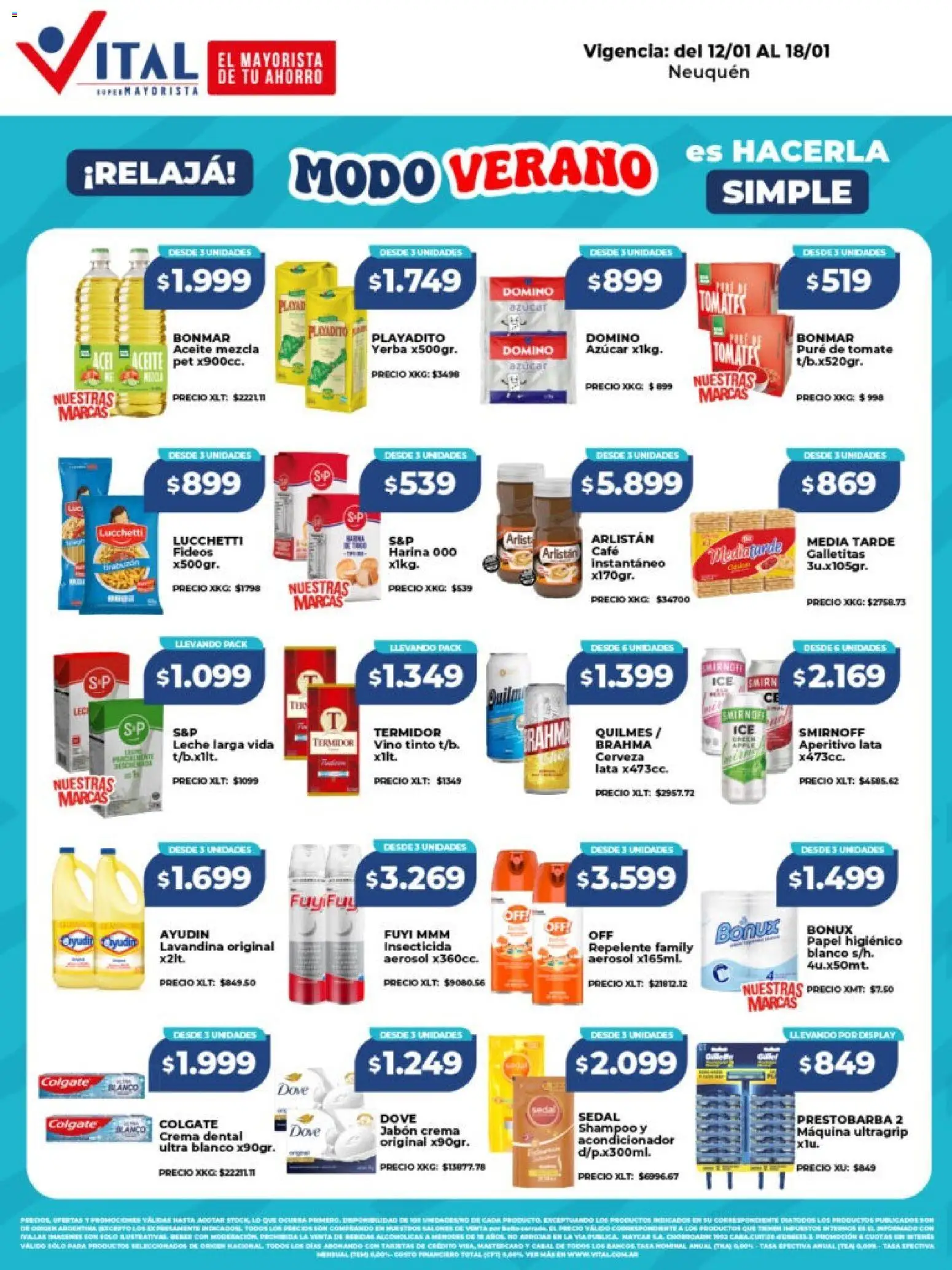 Vital - Ofertas - Neuquén  │ válido desde el 12.01.2026 | Página: 1 | Productos: Papel higiénico, Azucar, Yerba, Café