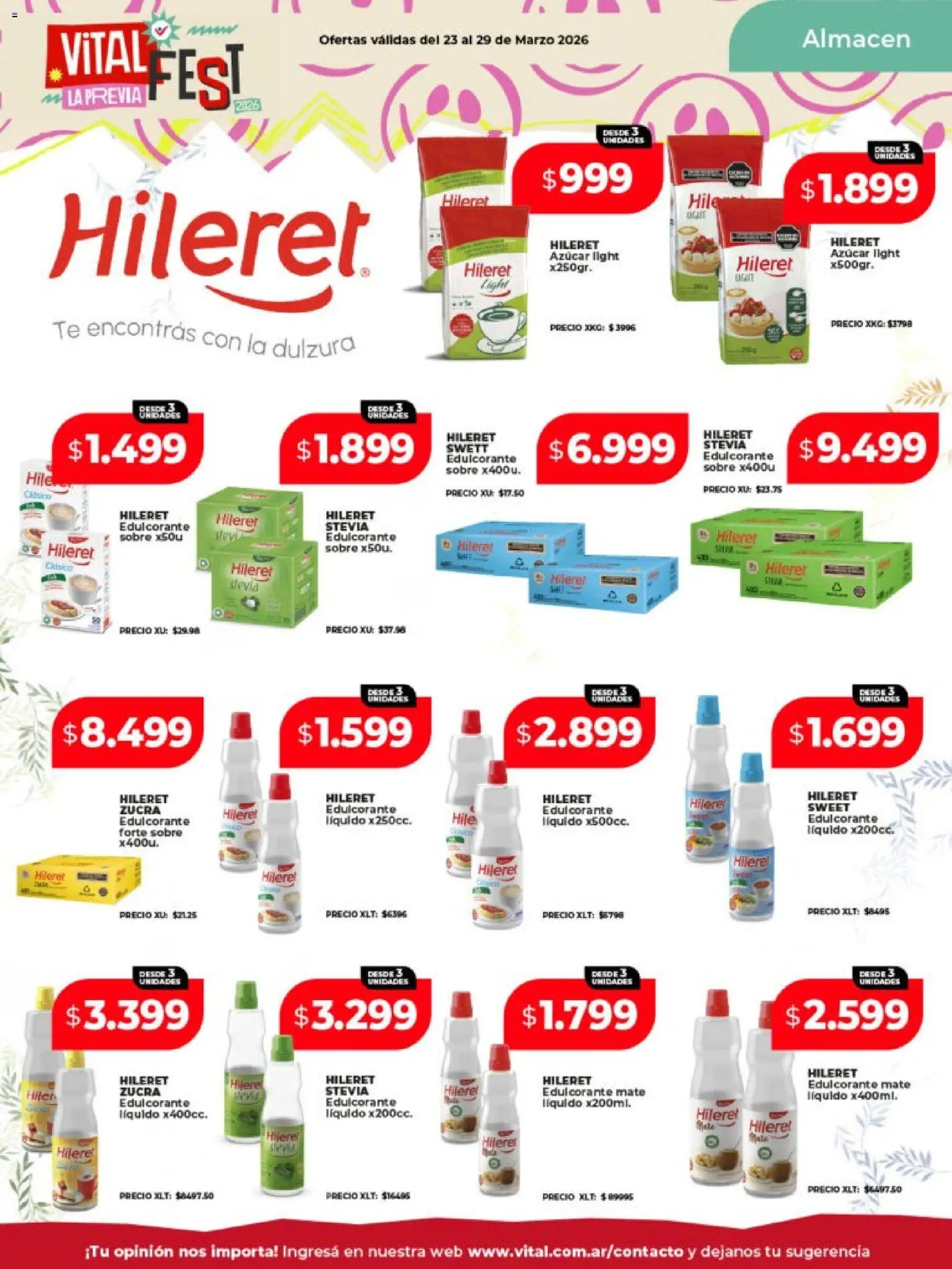 Vital - Ofertas - Posadas │ válido desde el 23.03.2026 | Página: 16 | Productos: Sobre, Azucar, Edulcorante, Té