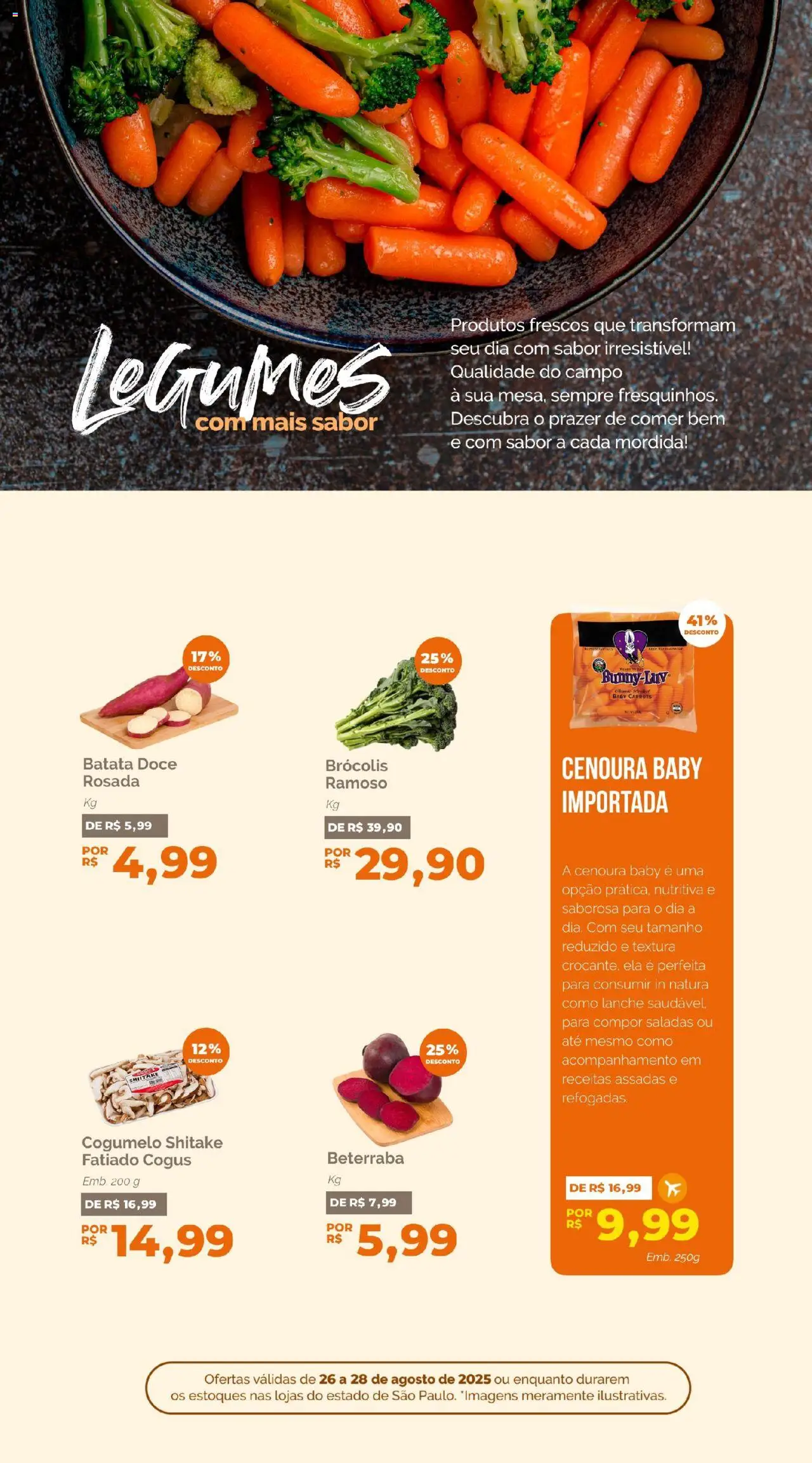 Oba Hortifruti Folheto - válido de 26.08.2025 | Página: 5 | Produtos: Beterraba, Cenoura, Brócolis, Batata
