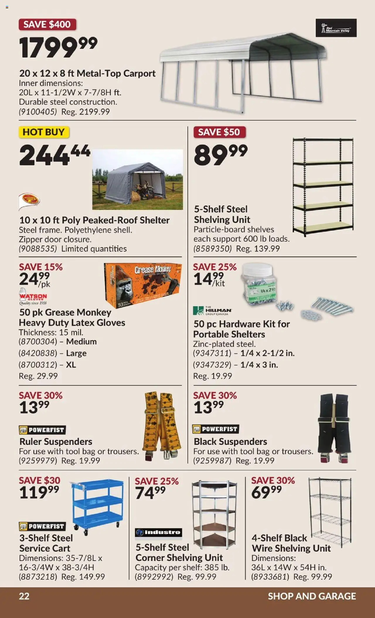 Princess Auto flyer valid from 26.08.2025 | Page: 28 | Products: Gloves, PC, Bag, Shelf