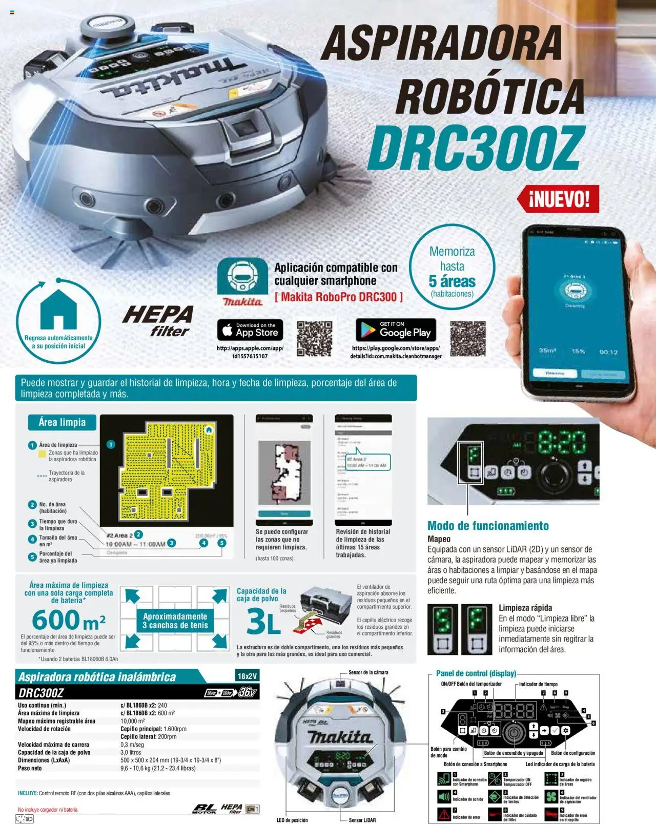 Nuevas ofertas de Makita válidas en toda la República Mexicana desde el 17.04.2024. ¡Encuentra las mejores ofertas en Makita catálogo ! | Página: 96 | Productos: Control remoto, Batería, Smartphone, Pilas