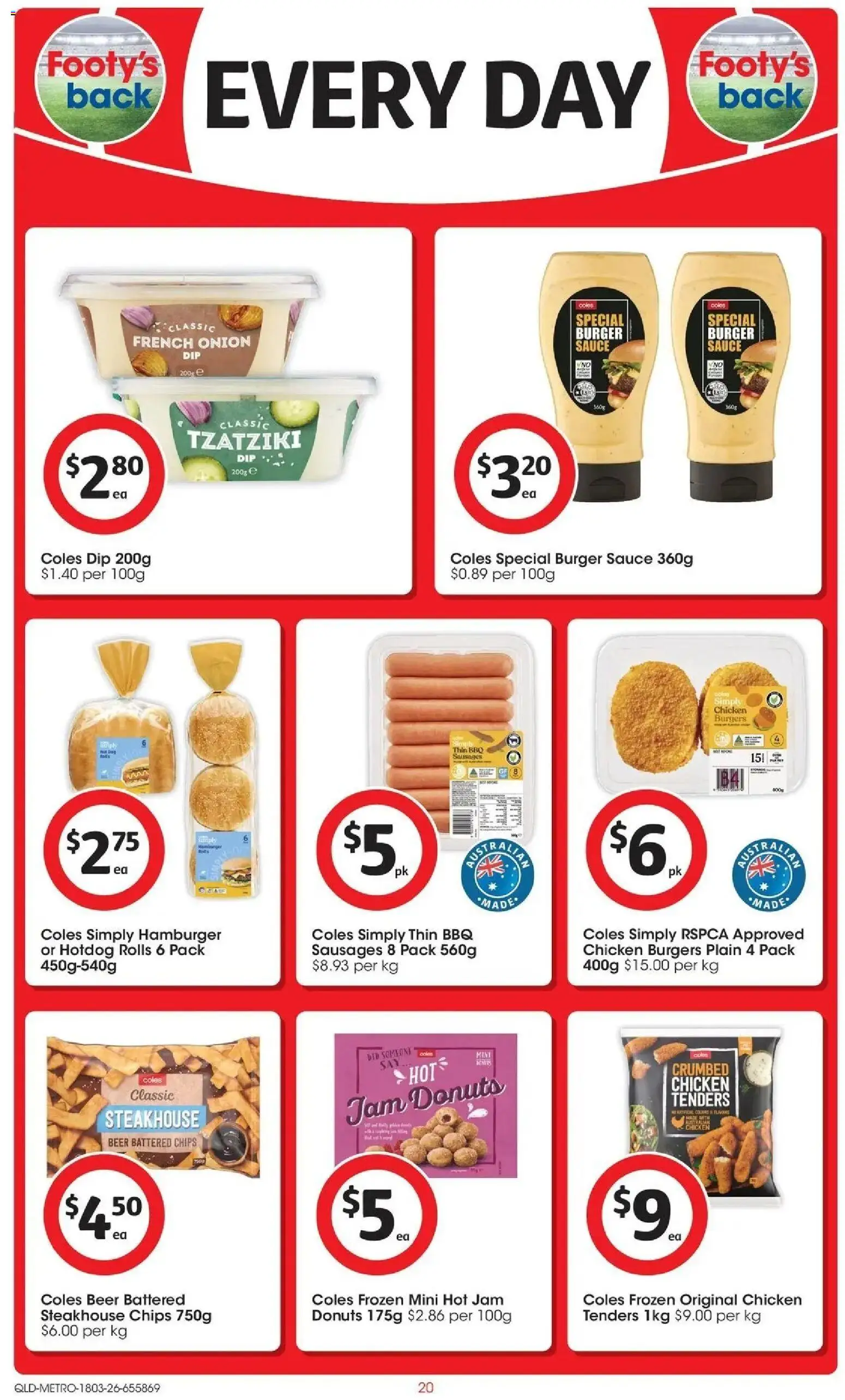 Coles catalogue - valid from 18.03.2026 | Page: 20 | Products: Donuts, Beer, Chips, Sauce