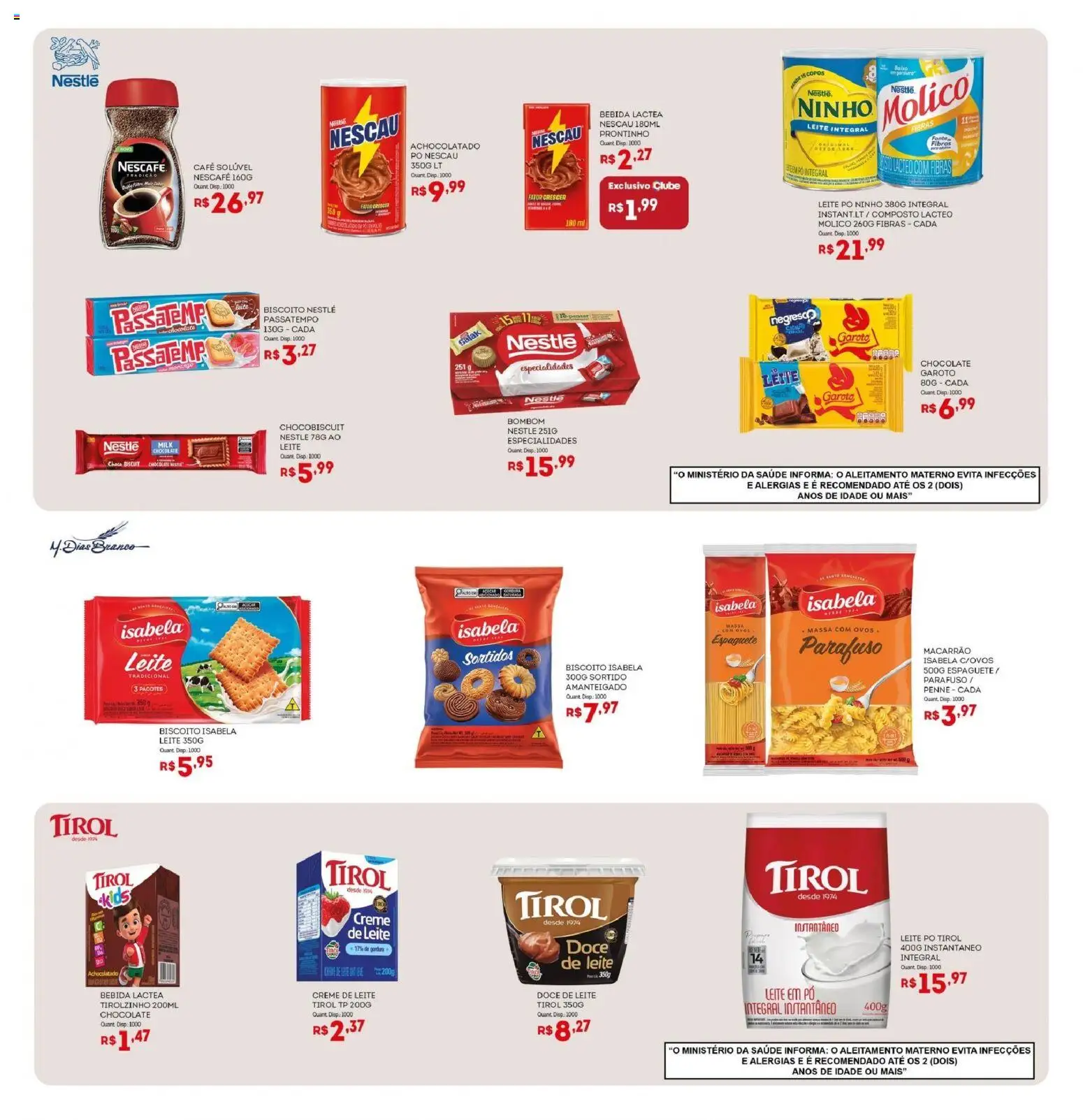 Bistek Supermercados Folheto - válido de 11.02.2026 | Página: 7 | Produtos: Pó, Leite integral, Chocolate, Copos