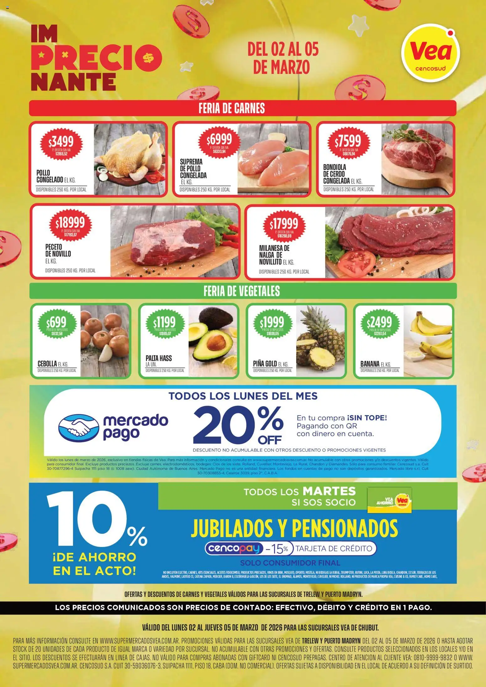 Vea - Im precio nante │ válido desde el 02.03.2026 | Página: 1 | Productos: Pollo, Milanesa, Palta, Cerdo