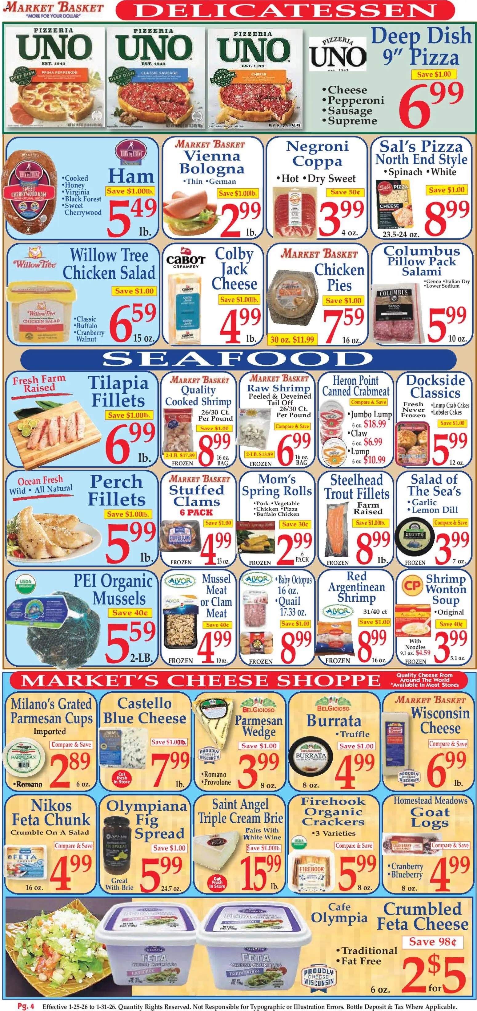 Market Basket Ad - valid from 25.01.2026 | Page: 4 | Products: Basket, Cheese, Salami, Salad